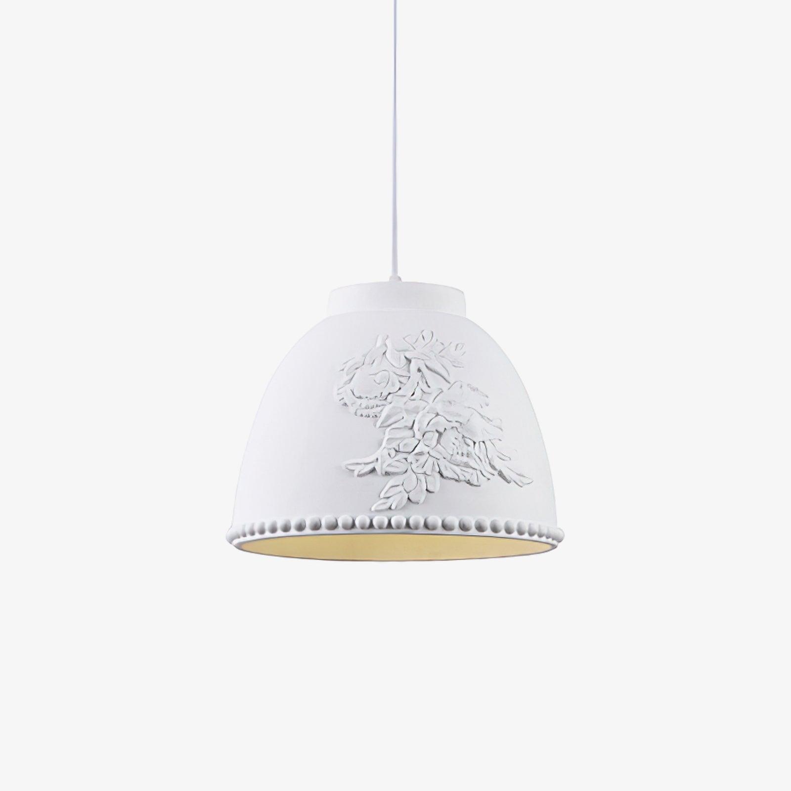 Modern Embossed Floral Pendant Light - Elegant Hanging Ceiling Lamp for Living Room, Bedroom & Dining Room Decor