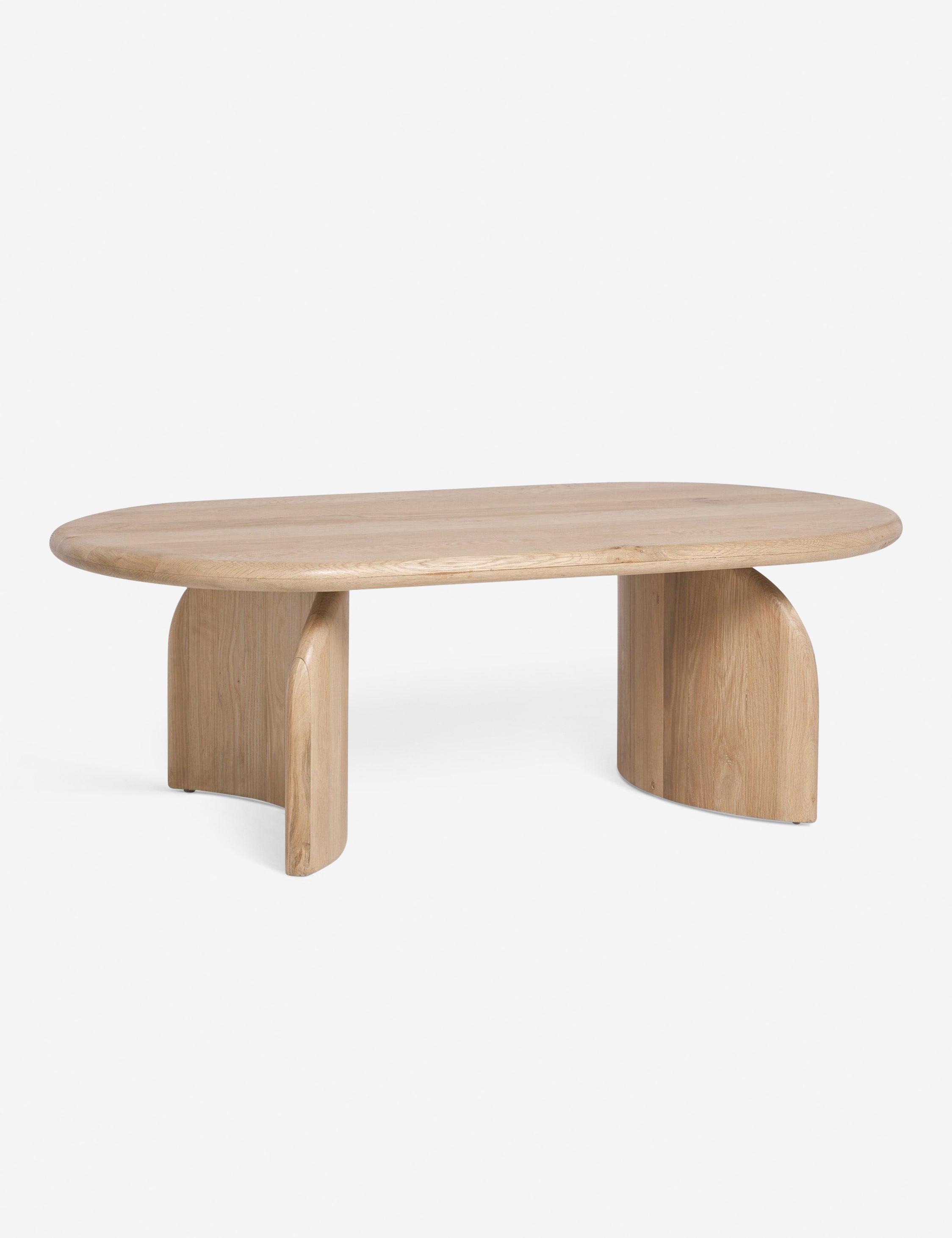 Modern Oval Coffee Table - Mid-Century Style Wooden Living Room Center Table for Small Spaces | Perfect for Apartments, Lounges & Cozy Home Decor