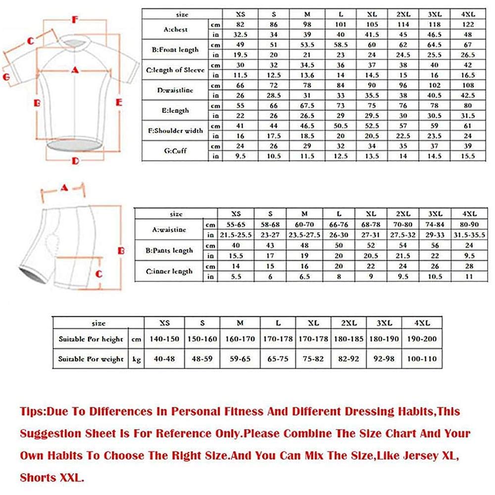 MOXILYN Men's Cycling Jersey & Bib Shorts Set - Breathable Short Sleeve Mountain Bike Shirt with 20D Gel Padded Chamois for MTB Road Biking - Perfect for Training, Racing & Outdoor Cycling Adventures