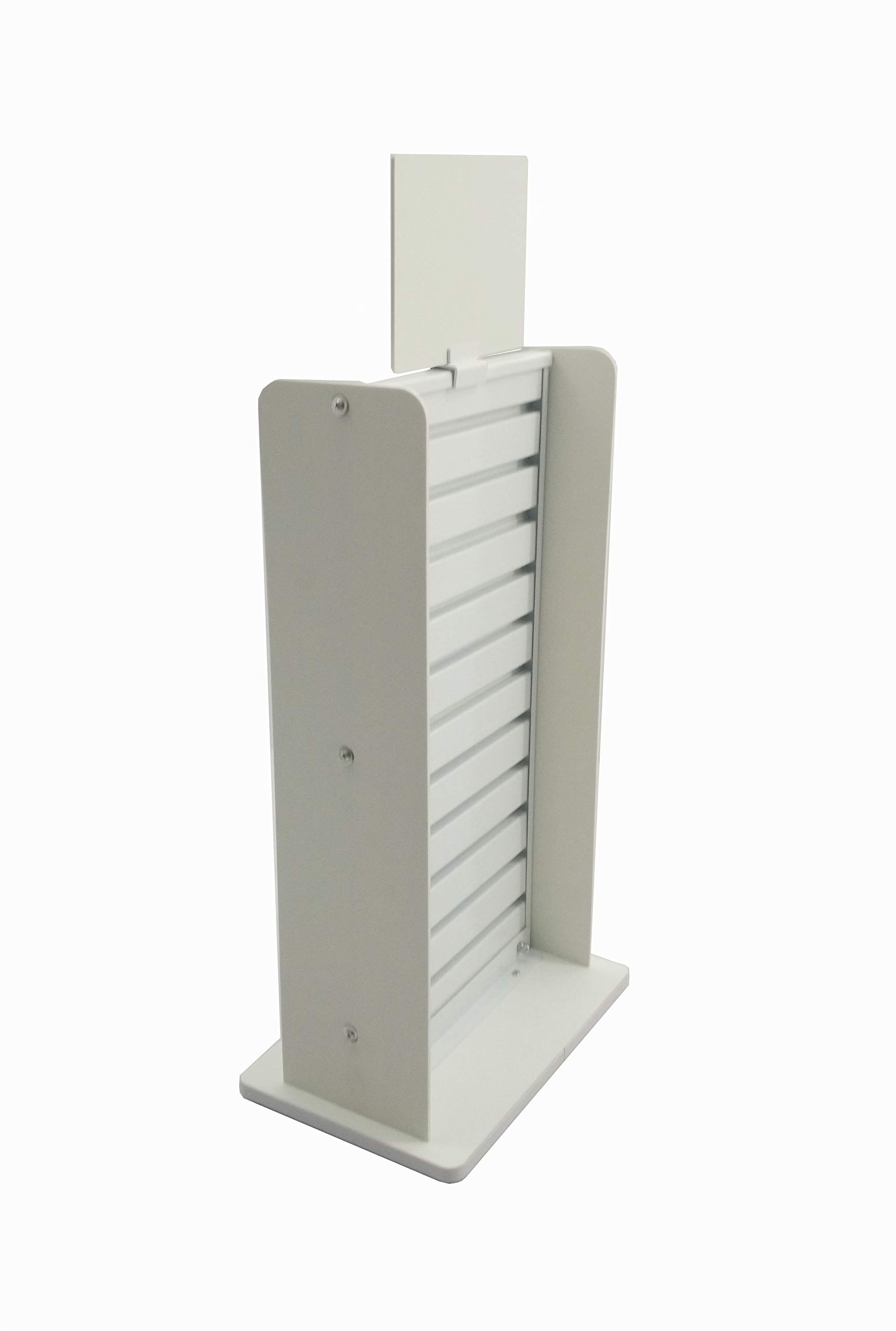 FixtureDisplays® White Slatwall Display Countertop Rack - POP POS Retail Stand for Store Merchandising (11561-BLUE) - Perfect for Retail Stores, Boutiques & Trade Show Displays