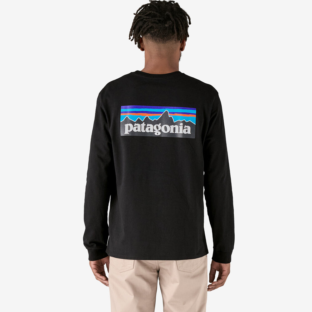 Patagonia Men's Long Sleeve P-6 Logo Responsibility Tee - Eco-Friendly Cotton Shirt for Hiking, Camping & Outdoor Adventures