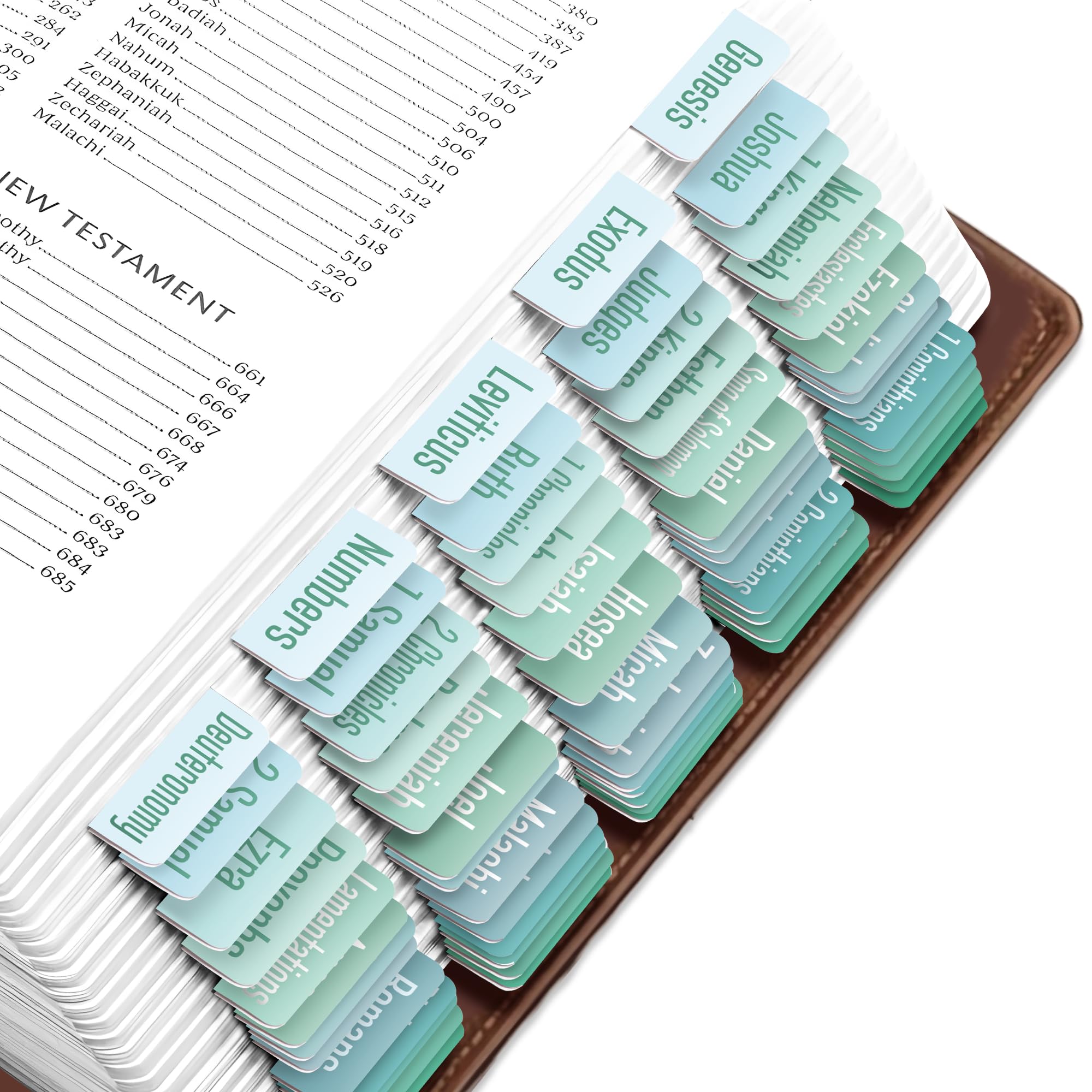EssexWares – 80 Large Print Bible Tabs for Old & New Testament Study | Water-Resistant, Durable 1.7