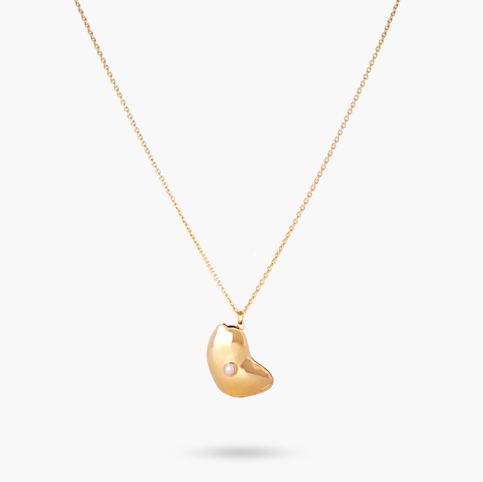 Amare Wear Freshwater Pearl & Garnet Locket Necklace - Elegant Jewelry Gift for Women, Mothers & Brides | Perfect for Weddings, Anniversaries & Special Occasions