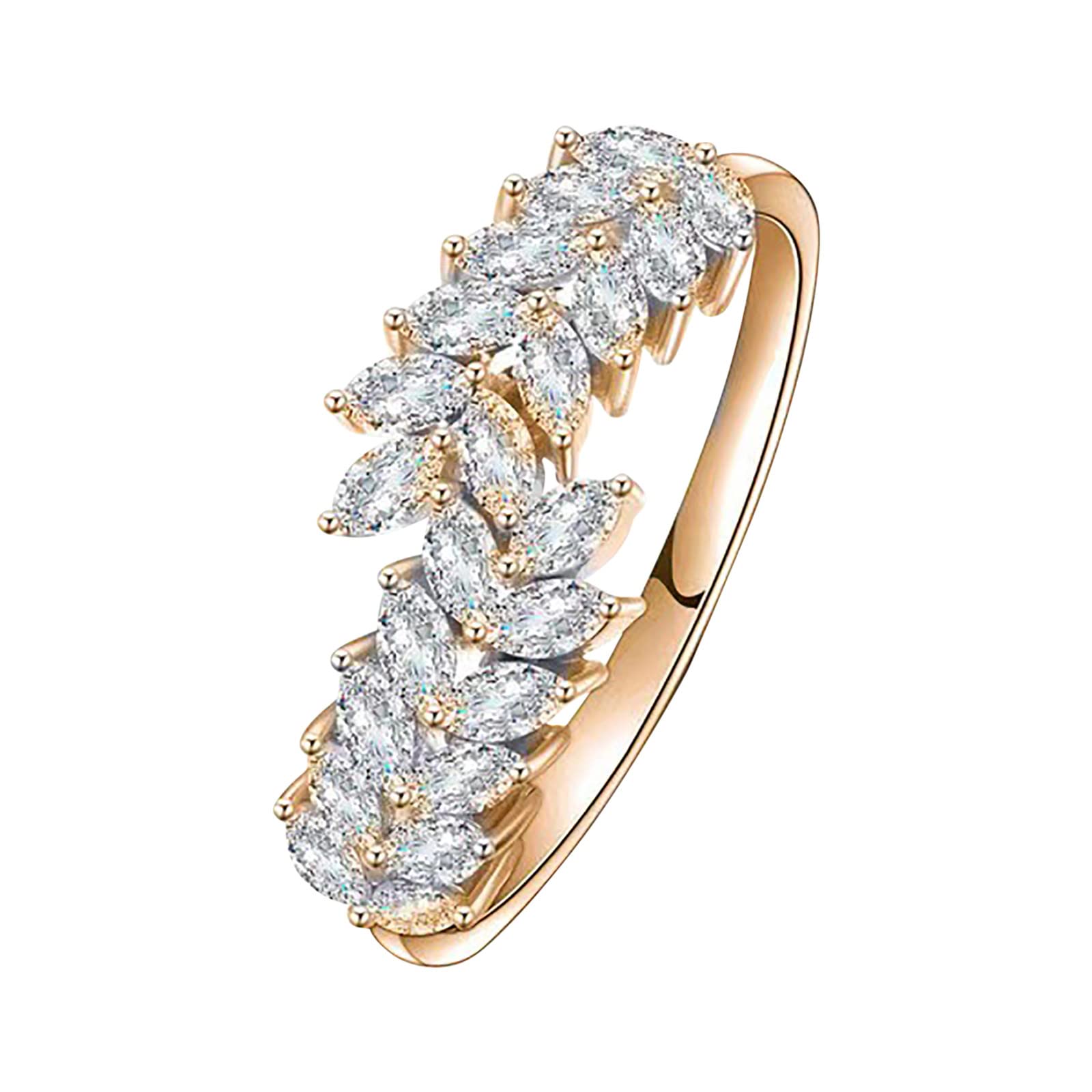 Olive Leaf Diamond Ring - Elegant Versatile Jewelry for Women, Birthday Proposal Gift, Bridal Engagement Party Ring (Bulk Available) | Perfect for Weddings, Anniversaries & Special Occasions