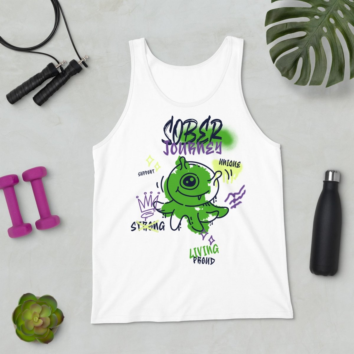 Extraterrestrial Sobriety Men's Tank Top - Intergalactic Recovery Series | Sci-Fi Graphic Tee for Gym, Beach & Casual Wear