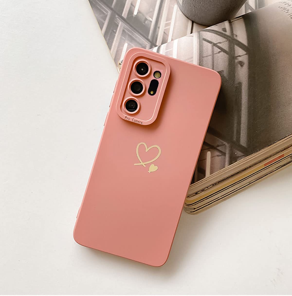 Cute Plated Love Heart TPU Protective Case for Samsung Galaxy Note 20 Ultra 5G (6.9