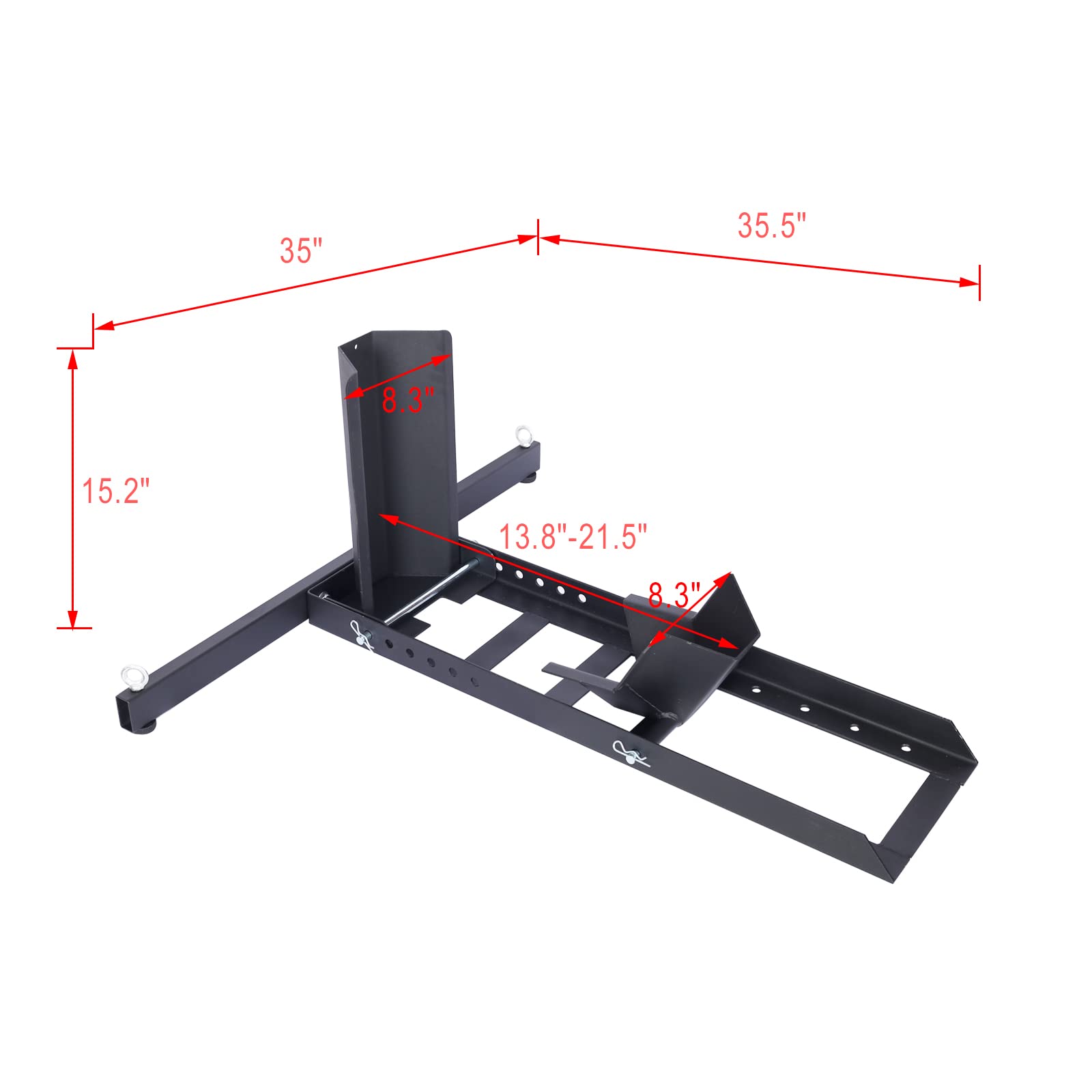 Heavy-Duty Adjustable Motorcycle Wheel Chock 1800lb - for Trailers & Garages