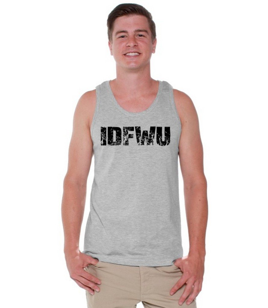 Awkwardstyles Men's IDFWU Sleeveless Muscle Tank Top - Black Streetwear Hipster Graphic Tee for Gym, Summer & Casual Wear | Cool Urban Fashion Statement