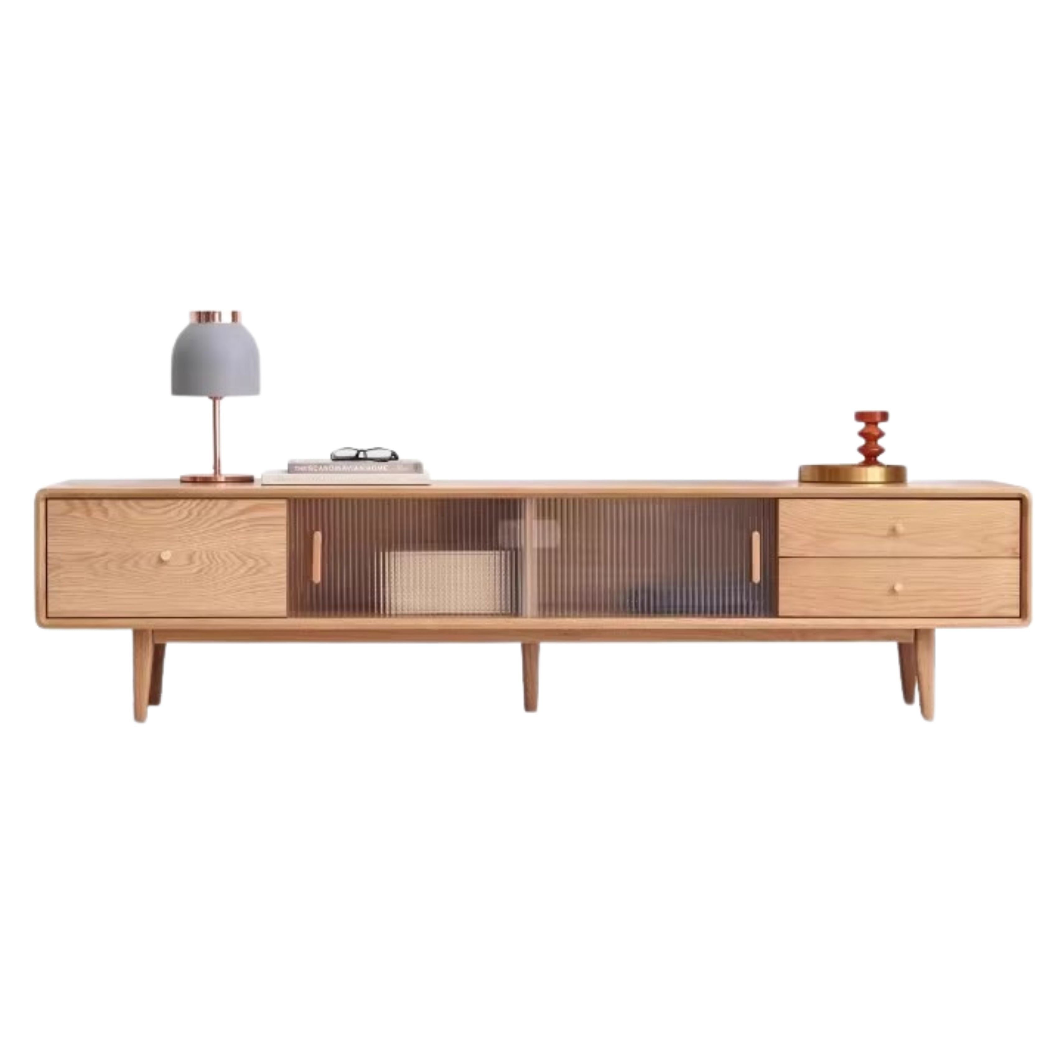 78.7x13.8x17.7 inch / 200x35x45сm / Natural Wood Color/Oak sliding door three drawer without light WORLDWIDE SHIPPING 5-6 WEEKS