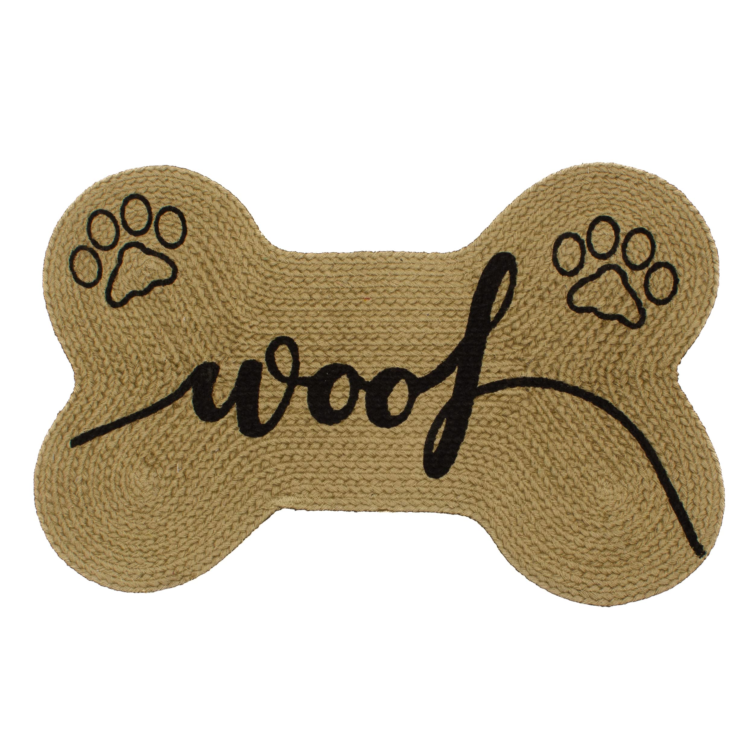 Premium Dog Feeding Mat - Natural Cotton Non-Slip Bowl Rug with Bone Shape (15
