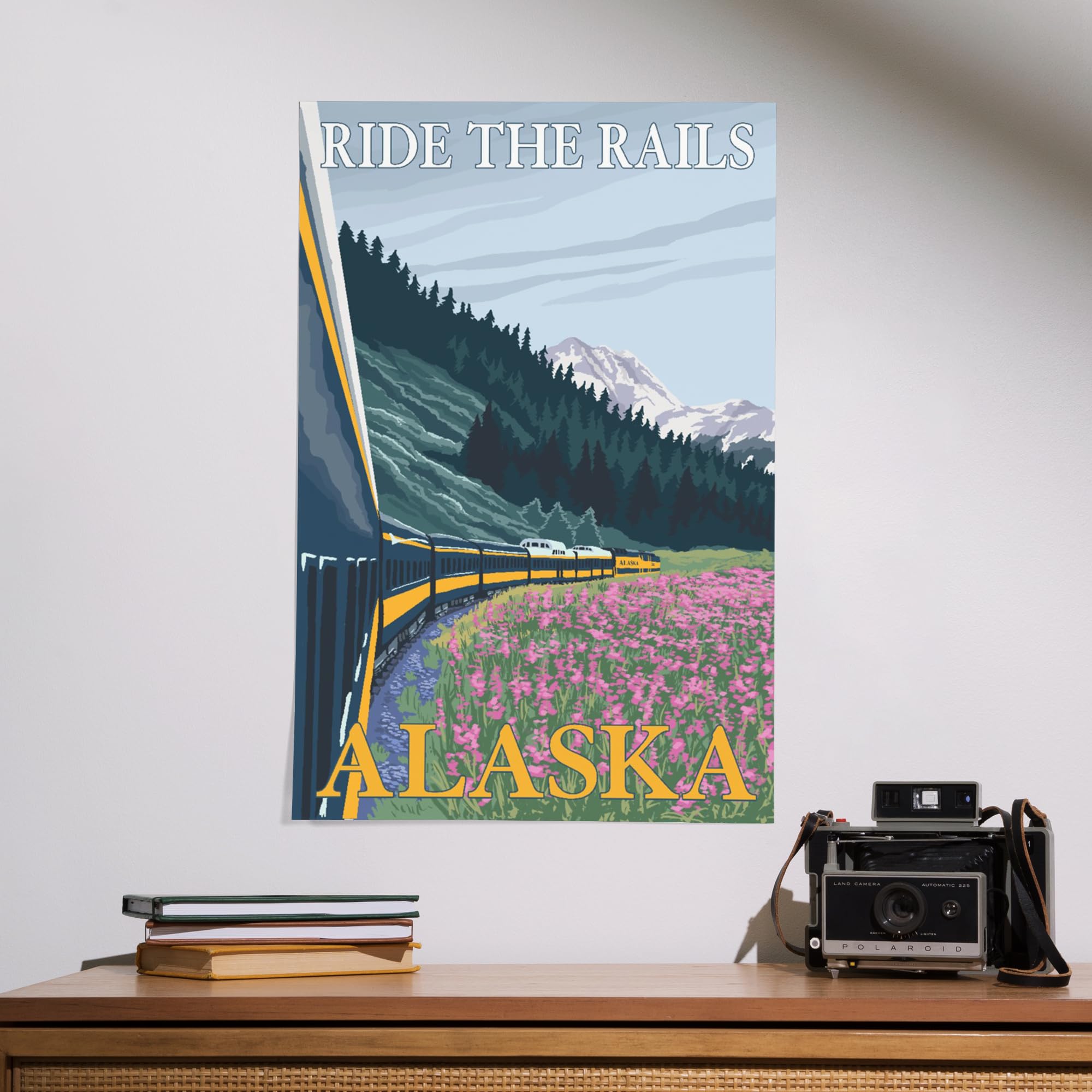 Lantern Press 16x24 Inch Giclee Print - Denali Alaska Railroad Landscape Wall Art | Premium Home & Office Decor for Nature Lovers