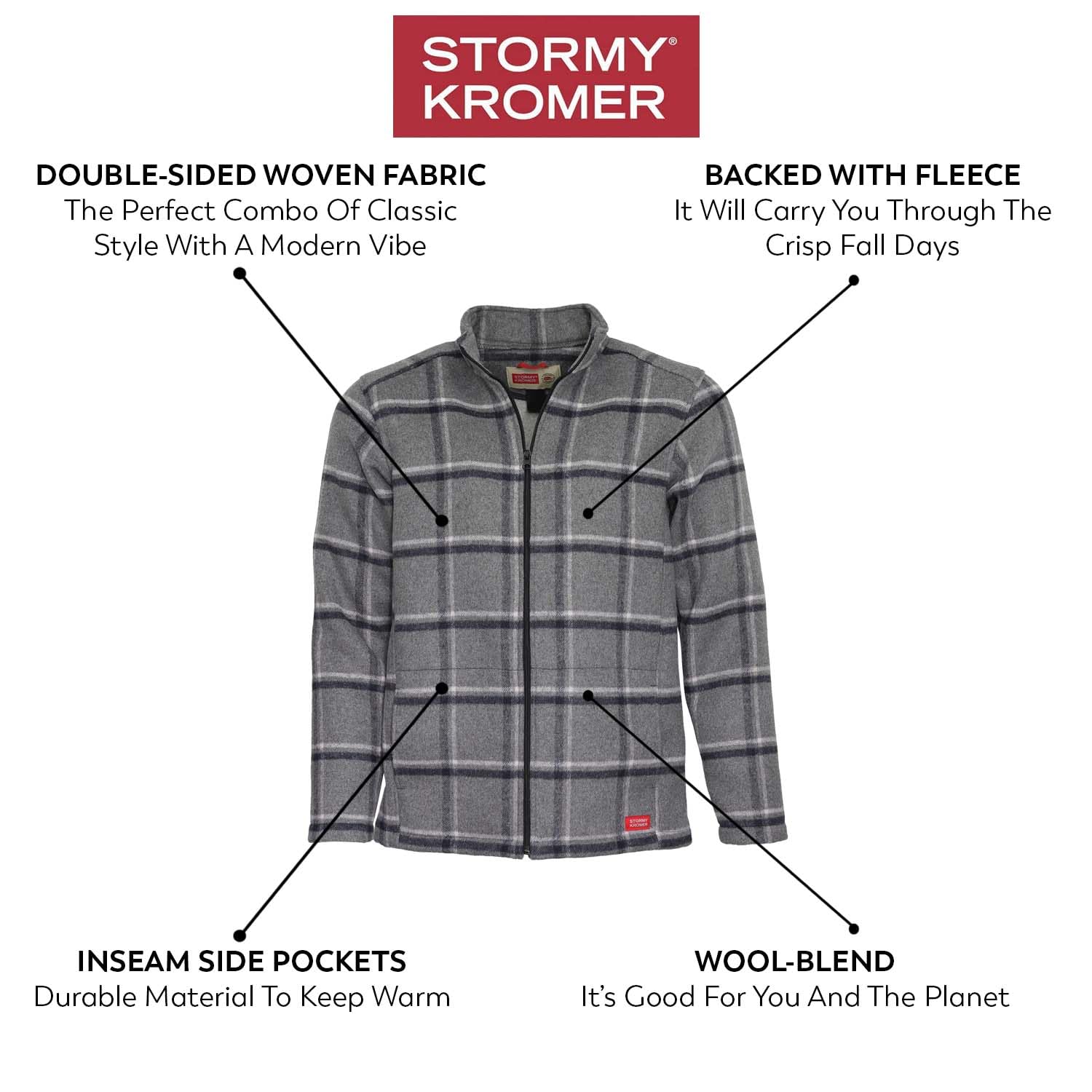 Stormy Kromer Men's Boundary Jacket - Waterproof Full Zip Outdoor Coat for Hiking, Camping & Winter Wear