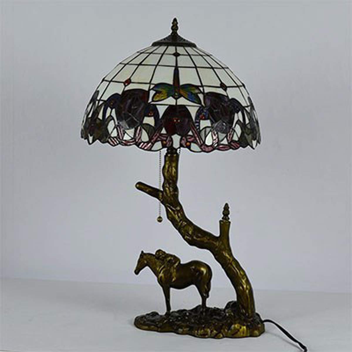 Tiffany Style Rose Table Lamp with Pastoral Floral Dragonfly Stained Glass - 16 Inch Resin Pony Base Desk Lamp for Bedroom, Living Room & Study - Perfect for Reading, Nightstand Decor and Cozy Home Ambiance