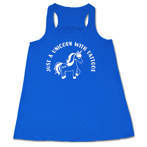 Just A Unicorn With Tattoos Graphic T-Shirt - Unique Funny Unicorn Tee for Women & Men - Perfect for Casual Wear, Parties & Gifts
