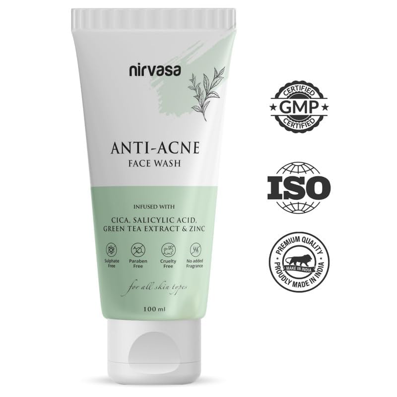 Best Anti-Acne Face Wash for Men & Women - 2% Salicylic Acid, Green Tea Extract, CICA & Zinc Formula - Oil Control & Acne Treatment - Deep Cleansing 100ml - Perfect for Daily Skincare & Blemish-Prone Skin