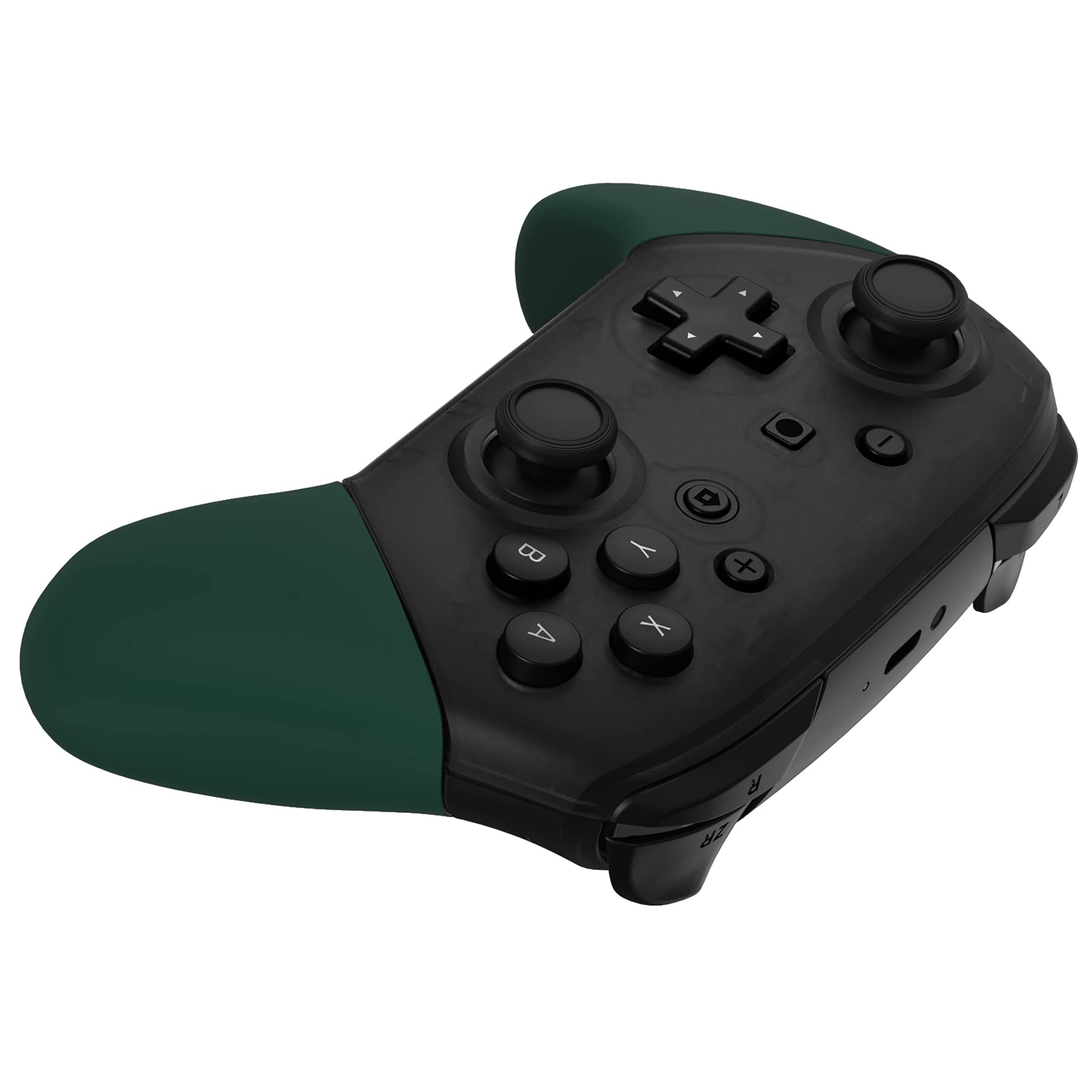 ExtremeRate Racing Green Soft Touch Replacement Handles for Nintendo Switch Pro Controller - DIY Grip Shell (Controller Not Included) - Perfect for Gaming, Long Sessions & Enhanced Comfort
