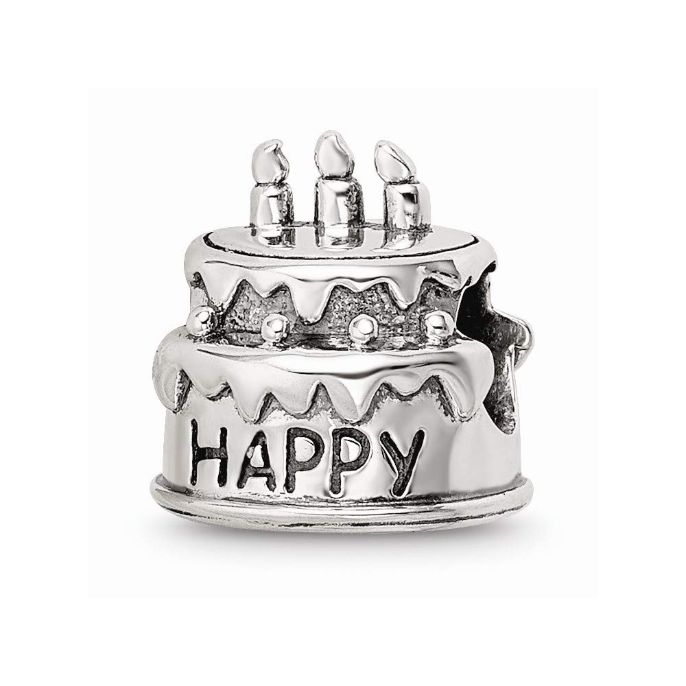 925 Sterling Silver Birthday Cake Bead - Elegant Handmade Jewelry Bead for Bracelets, Necklaces & DIY Crafts | Perfect for Birthdays, Anniversaries & Special Occasions