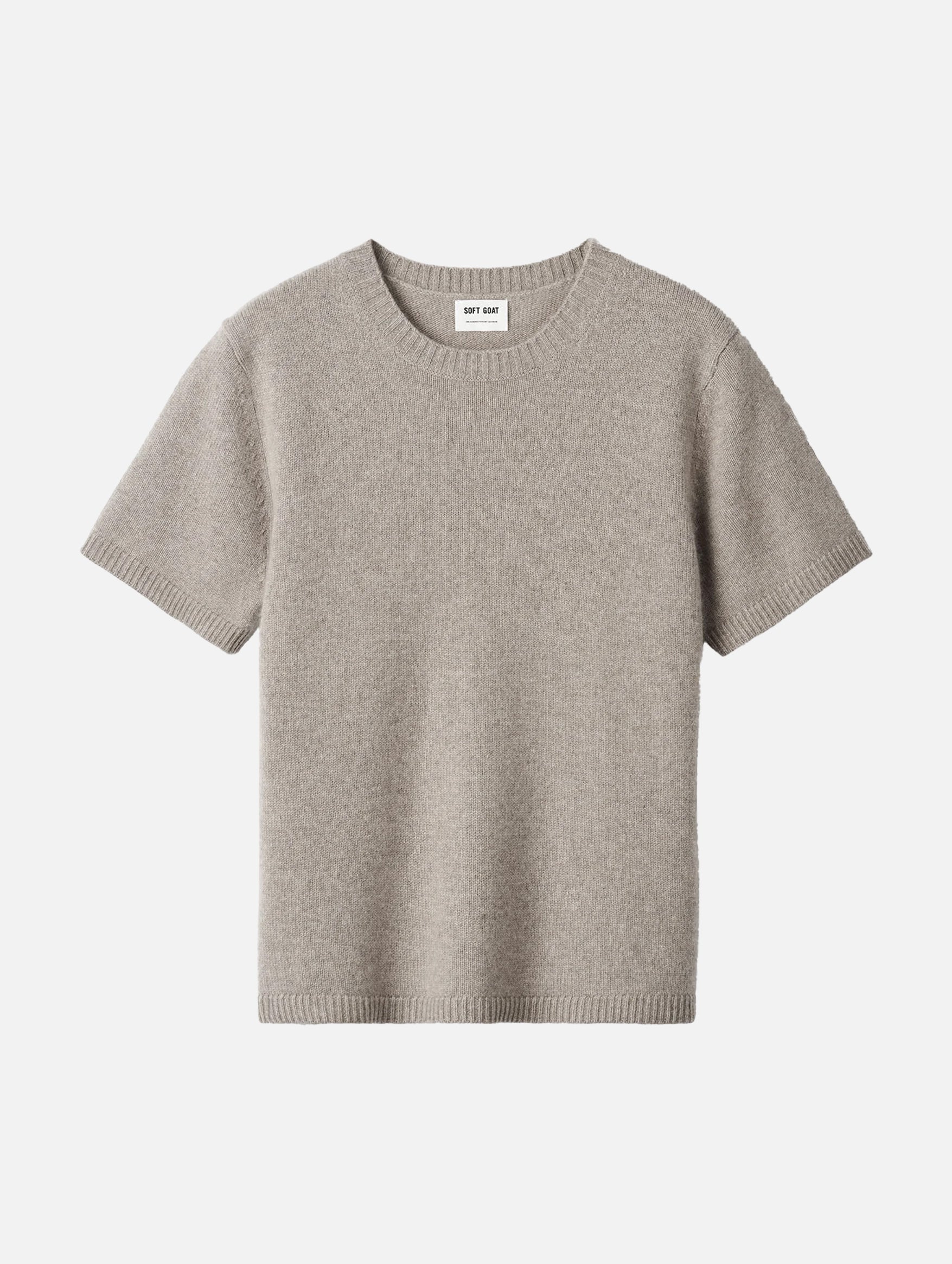 Luxury Oversized Cashmere T-Shirt for Women - Soft & Comfortable Greige Knit Top - Perfect for Casual Wear, Layering & Relaxing at Home