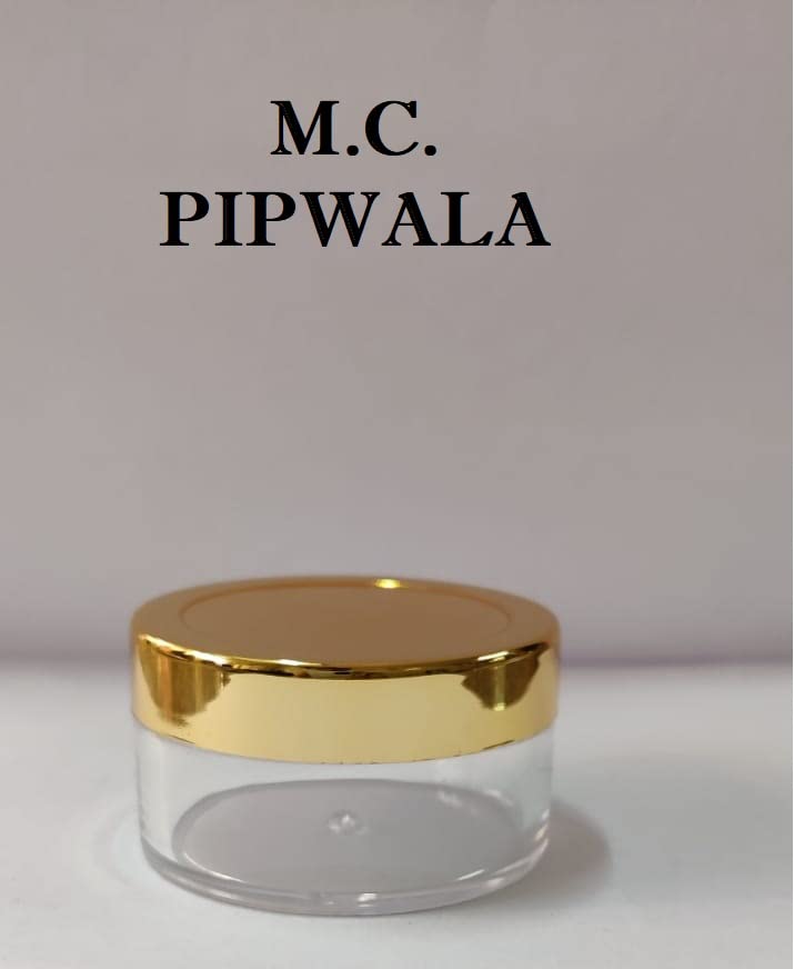 M.C. PIPWALA 30g Empty Acrylic Clear Cosmetic Jars with Gold Lids & Leakproof Inner Seals - 3 Pack Set for Travel, Makeup Storage & DIY Beauty Products