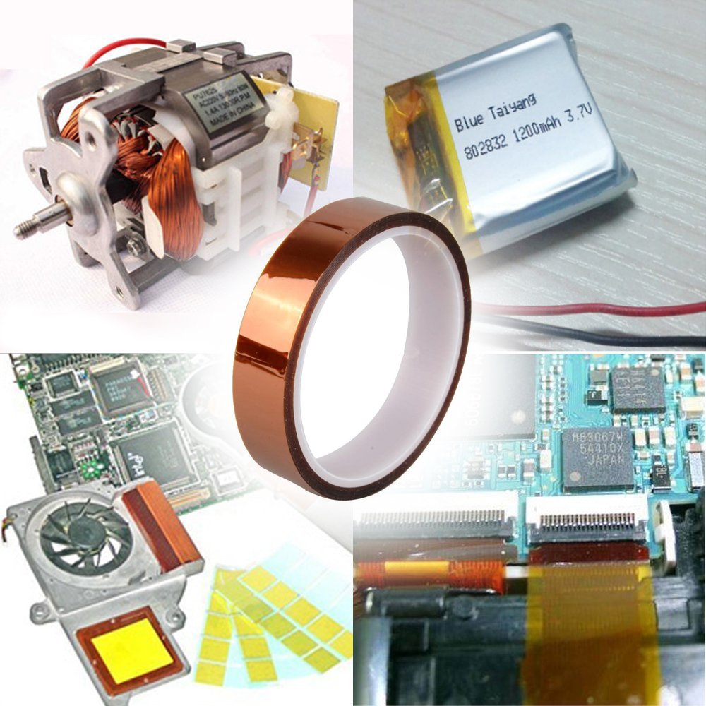 Ximimark 2mm x 100ft High Temperature Heat Resistant Polyimide Kapton Tape - 2 Pack for Electronics, 3D Printing, PCB Repair and DIY Projects