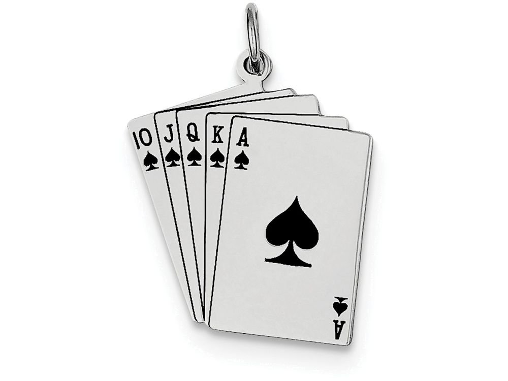Sterling Silver Playing Cards Charm Pendant - Elegant Jewelry Gift for Card Game Lovers - Perfect for Necklaces, Bracelets & Gifts