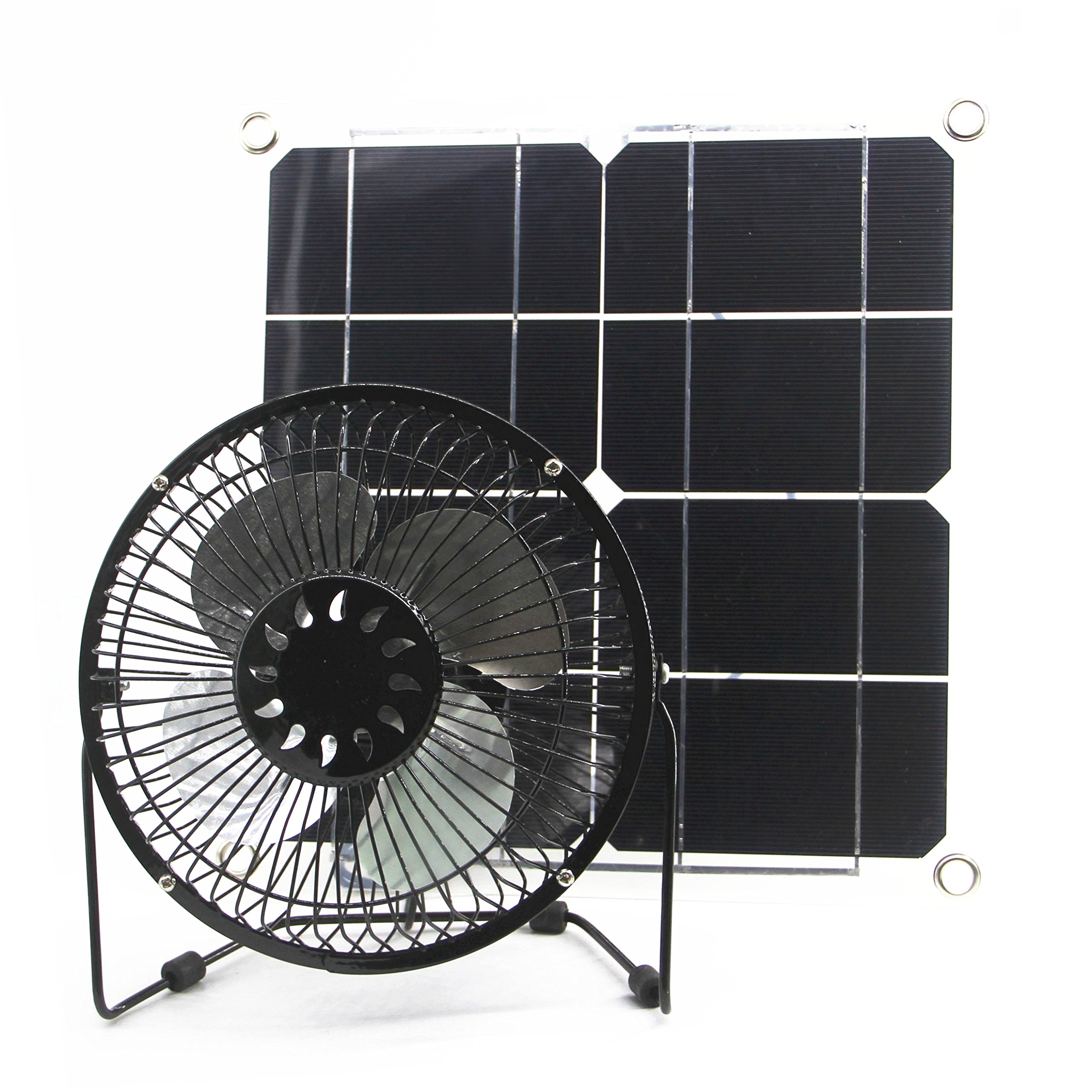 6 Inch Solar Powered Fan - Portable Ventilation for Caravan, Camping, Home Office, Outdoor Travel & Fishing - Ideal for Hot Weather & Small Spaces