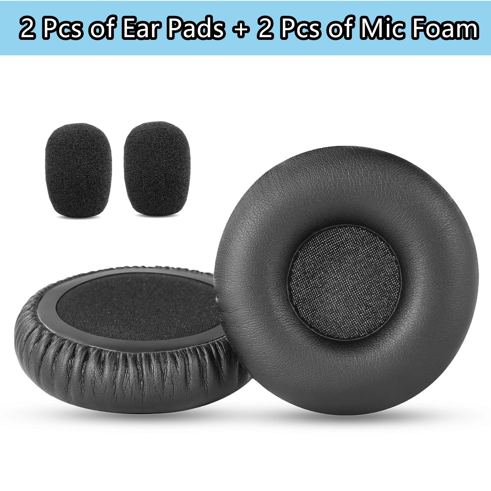 Logitech H820e H650e Wireless Headset Replacement Ear Pads - Premium Memory Foam Cushions for Enhanced Comfort (Compatible with USB PC Stereo Headsets) - Perfect for Office, Gaming & Call Center Use