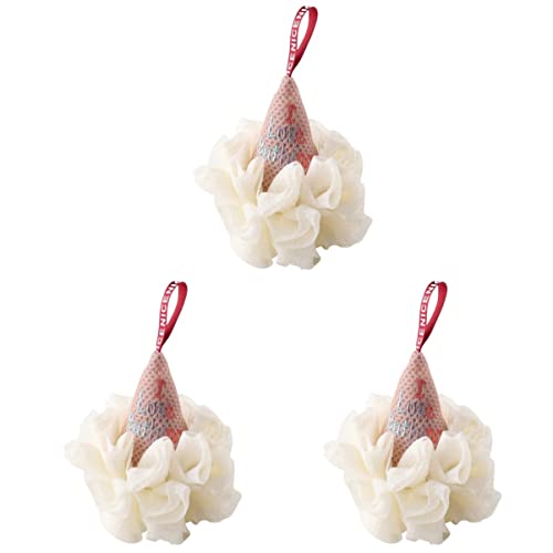 FRCOLOR Set of 3 Ice Cream Shaped Bath Loofah Sponges - Exfoliating Shower Pouf for Body Wash & Skin Care | Perfect for Spa, Gift & Home Bathroom Use