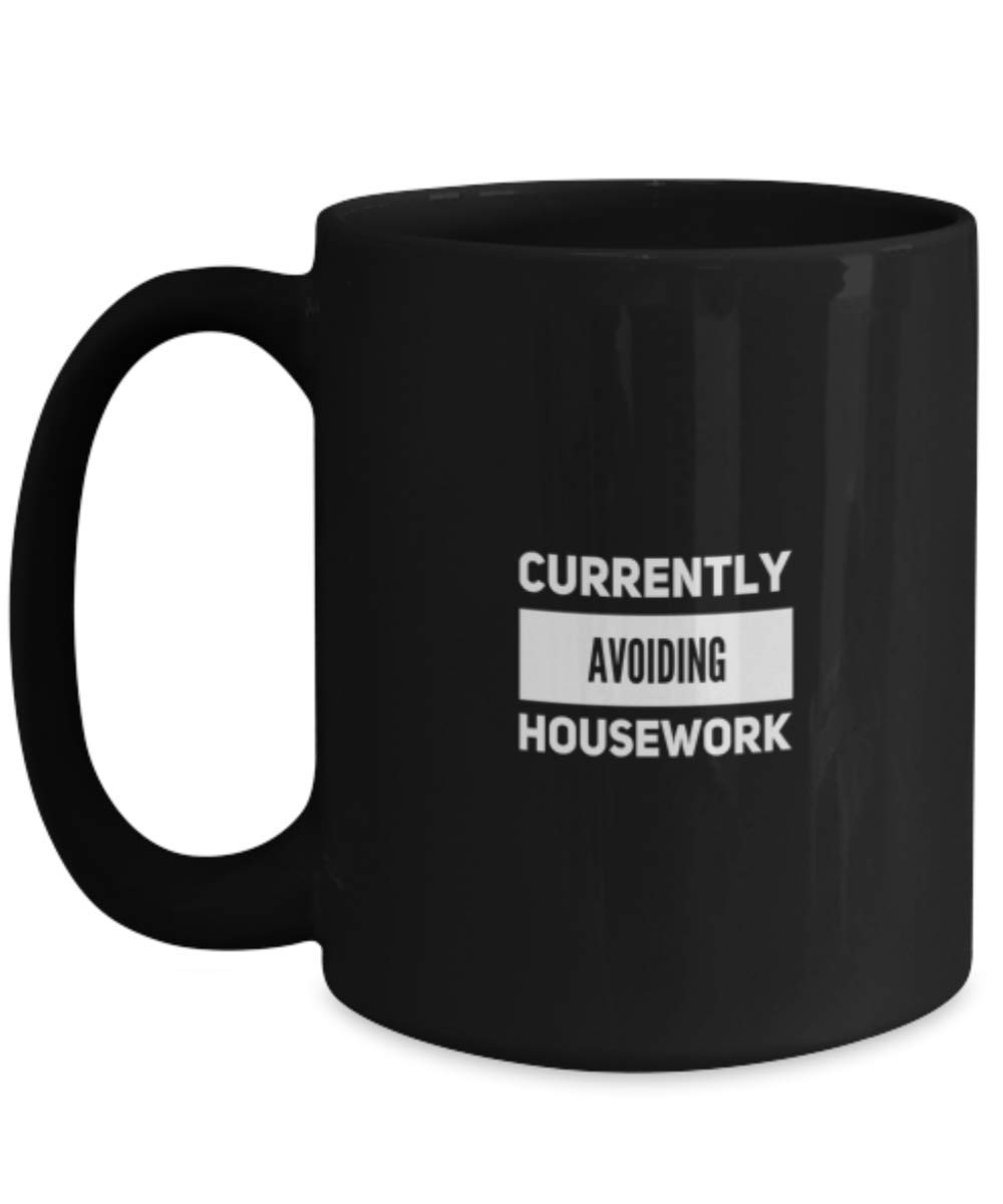 Funny Stay At Home Mom Coffee Mug - 'Currently Avoiding Housework' Novelty Gift Cup - Perfect for Mother's Day, Housewarming & Office Humor
