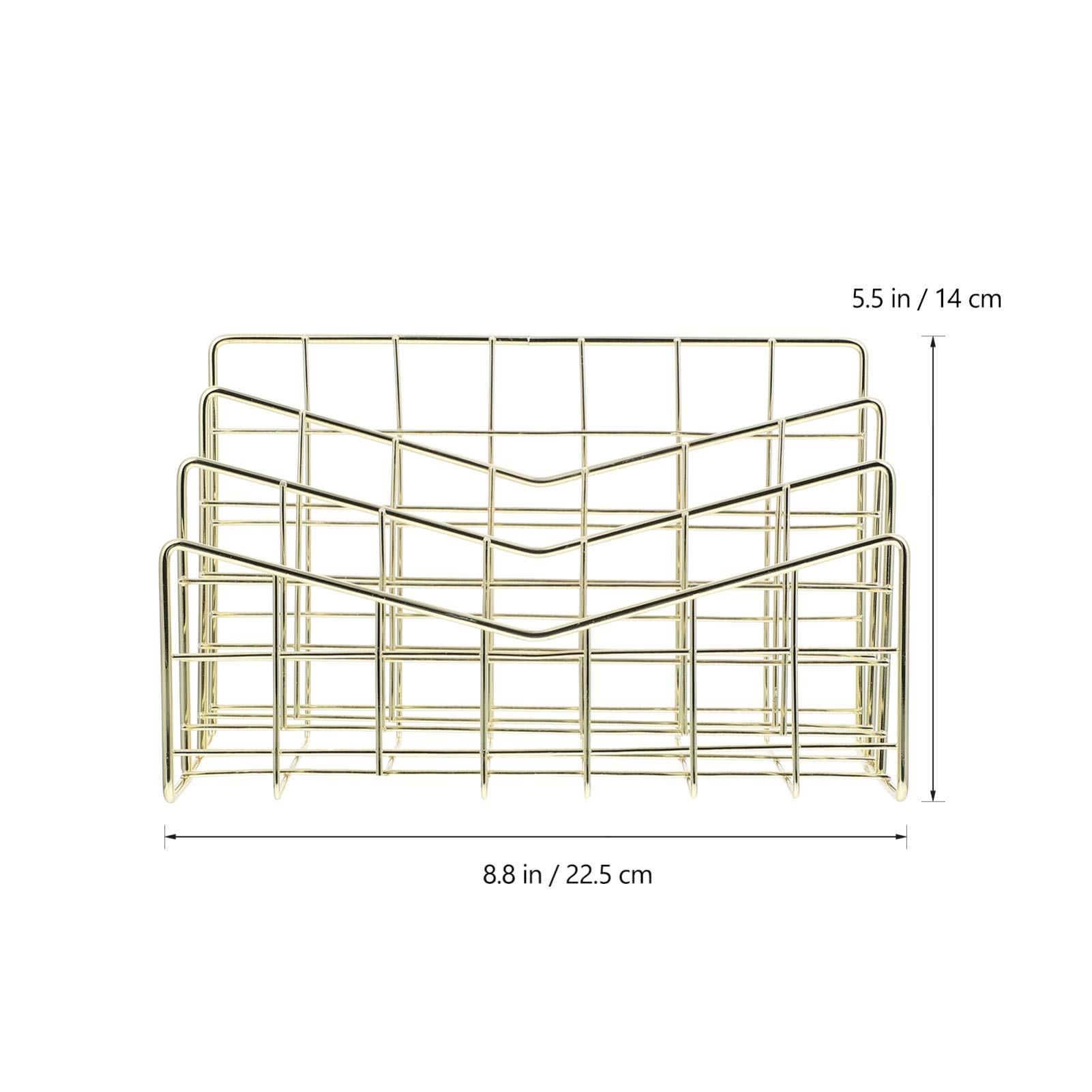 Hemoton Metal File Storage Rack - Multipurpose Book Shelf, Mail Sorter & Organization Holder for Office, Home, Dorm - Sturdy Space-Saving Storage Solution for Documents, Books, Magazines and Mail