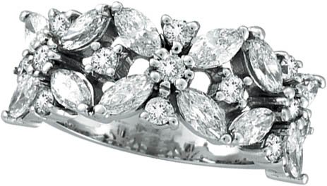 18K White Gold Diamond Ring for Women - Elegant Wedding, Engagement & Anniversary Jewelry Gift