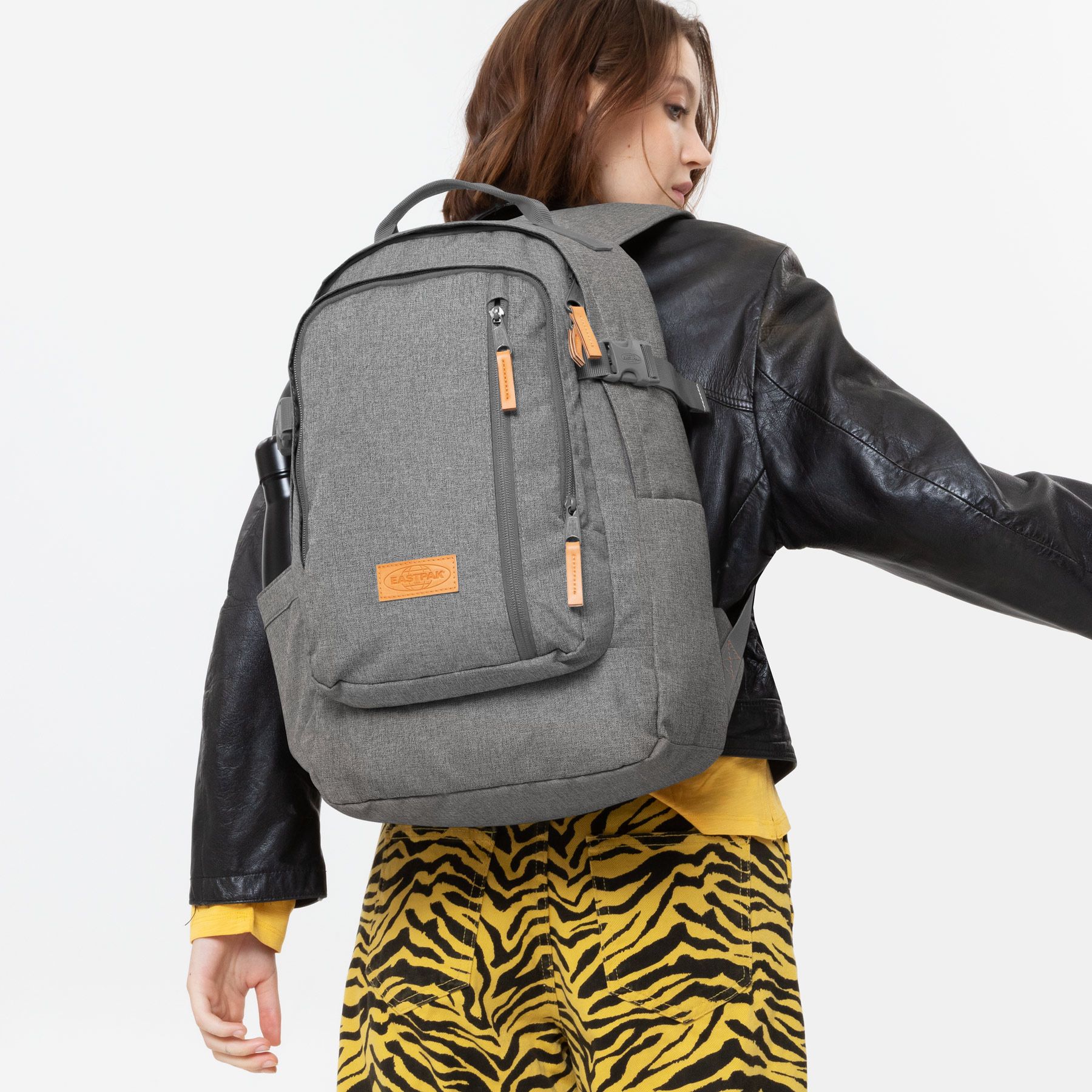 Eastpak Smallker CS Backpack - Sunday Grey | Durable & Stylish School & Travel Backpack for Students & Professionals | Perfect for Work, College & Daily Commute