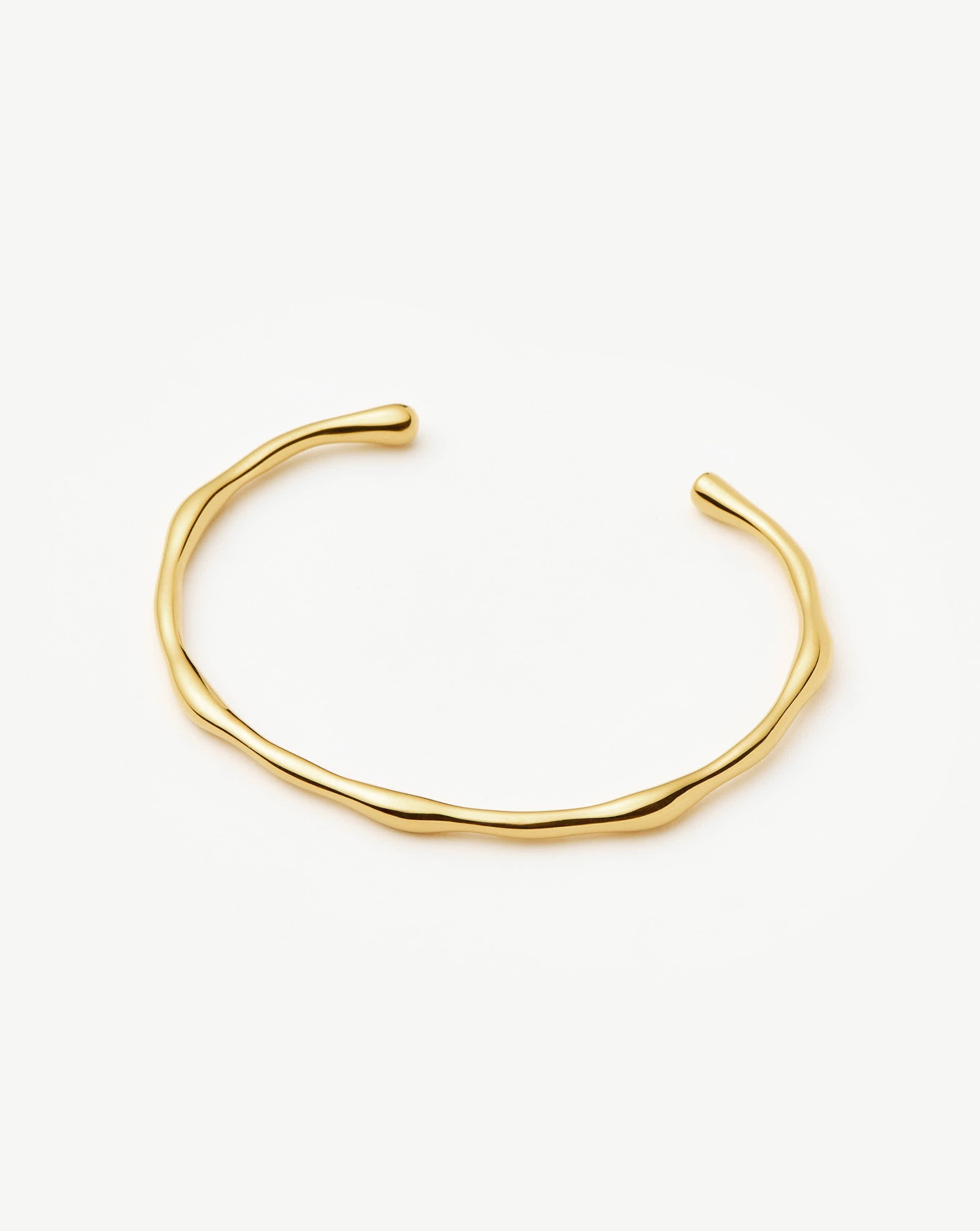 18k Gold Plated Molten Cuff Bracelet for Women - Elegant Handmade Jewelry for Parties, Weddings & Special Occasions