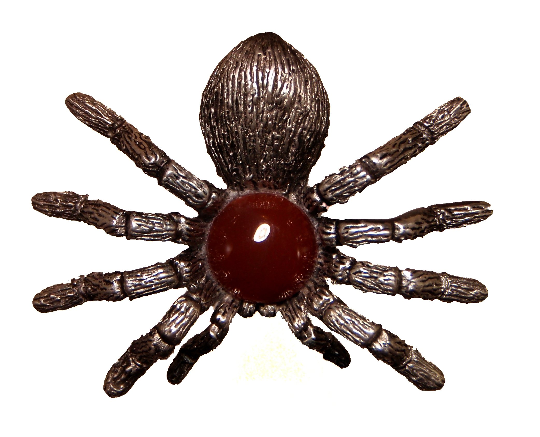 Pewter Tarantula Brooch with Genuine Red Stone - Gothic Jewelry for Women, Perfect for Halloween Costumes & Alternative Fashion Accessories