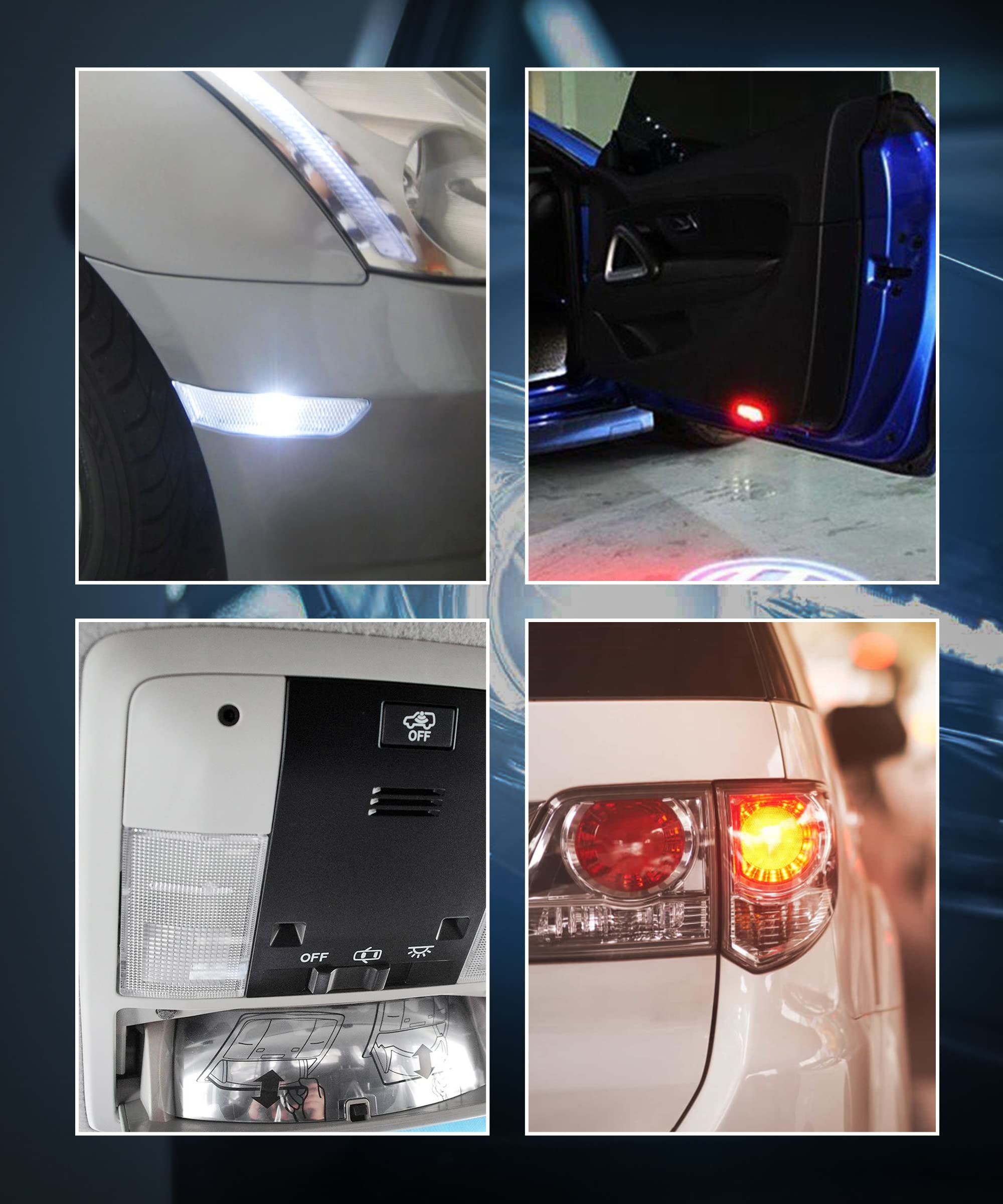 30PCS 12V 194 LED Light Bulbs - 6000K White COB LED Replacement Bulbs for Interior Car Lights, Reverse Lights, Day Running Lights (W5W T10 Wedge, Error Free, Pink) - Perfect for Dashboard, License Plate, Dome & Map Lights