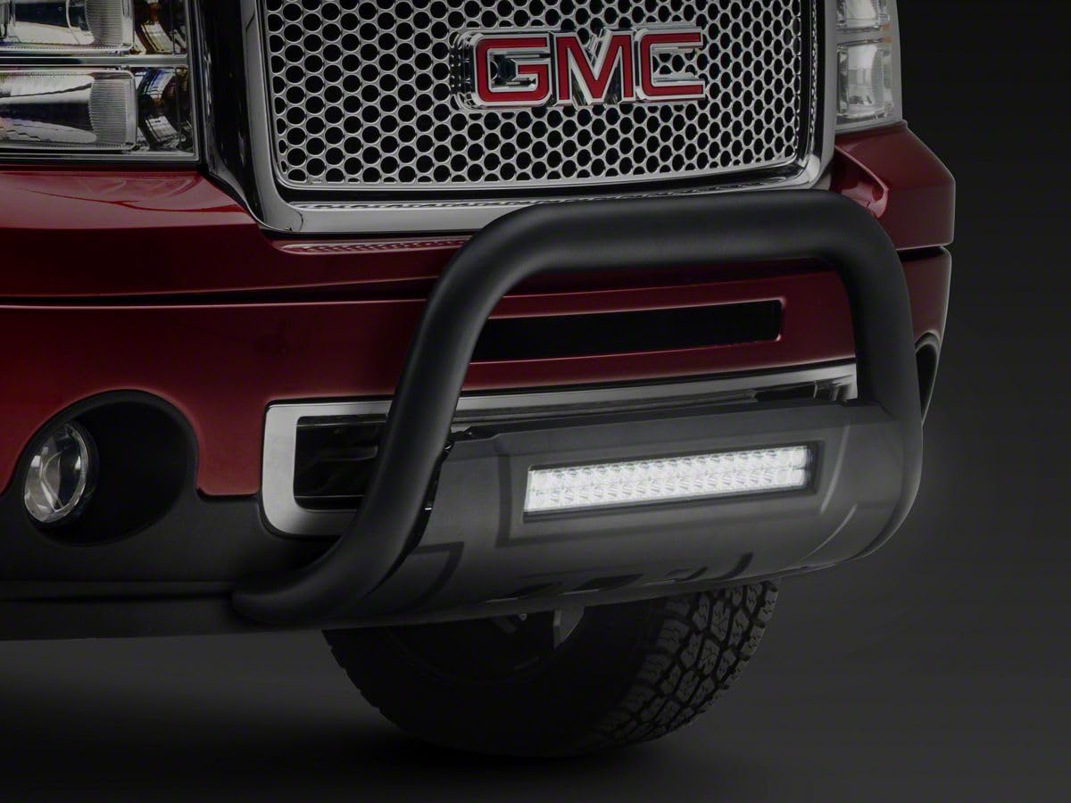 Barricade HD Bull Bar with Skid Plate & 20-Inch LED Light Bar - Textured Black for 2007-2018 Chevy Sierra 1500 | Off-Road Protection & Enhanced Night Visibility