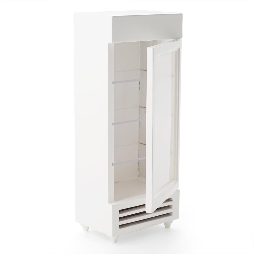 Odoria 1/12 Scale Miniature Refrigerator - White Dollhouse Kitchen Accessory for Realistic Model Scenes & DIY Projects