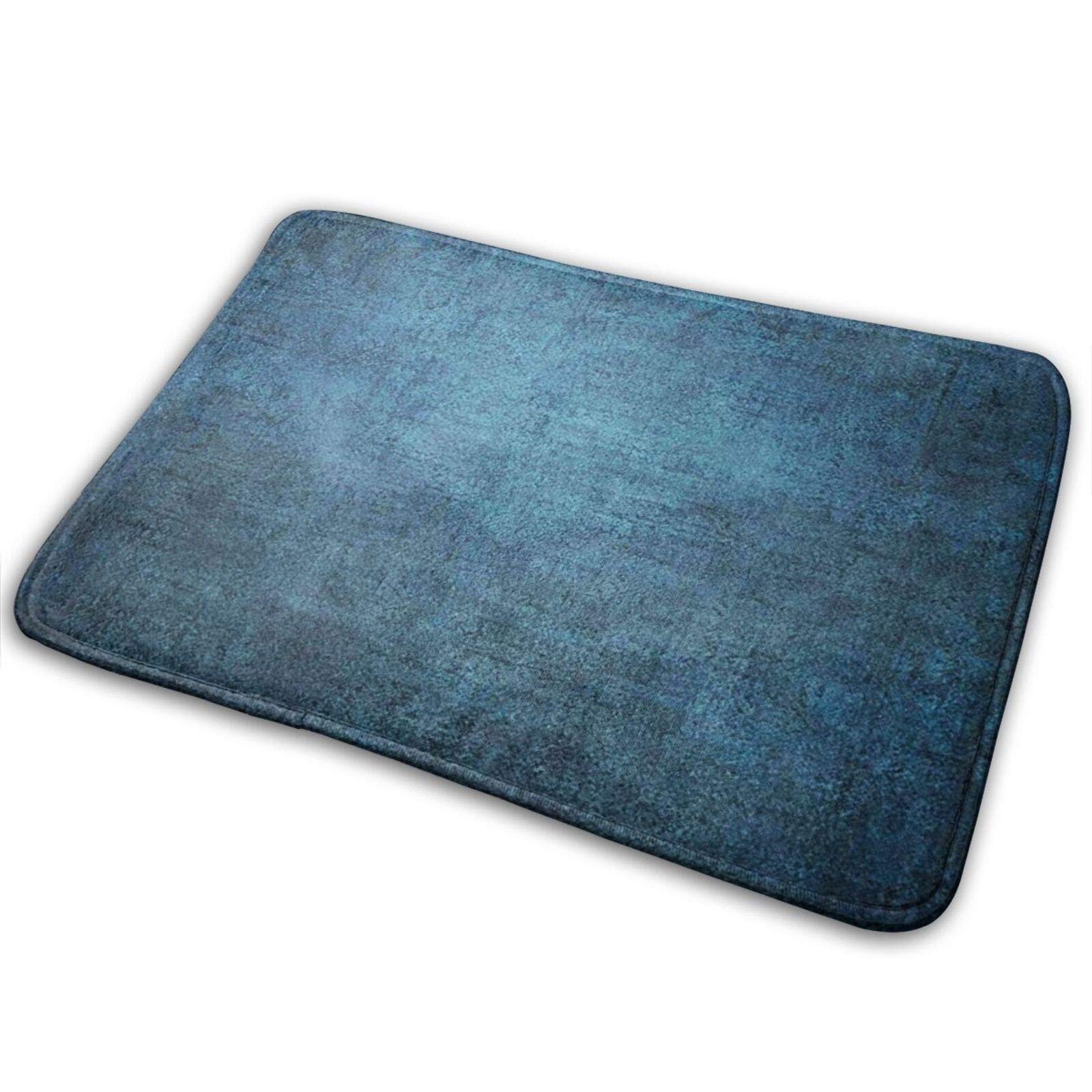 Rustic Denim Blue Bathroom Rugs - 16x24 Inch Non-Slip Fluffy Plush Shower Mat, Machine Washable Bath Mat for Tub, Bedroom & Kitchen Floor - Perfect for Bathroom Safety & Cozy Home Decor