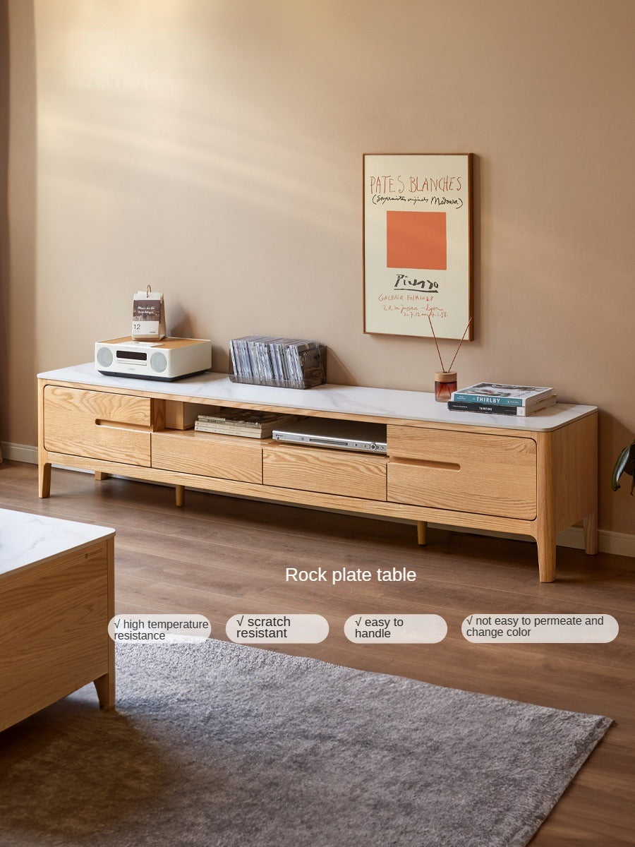 Solid Oak Wood TV Stand for Living Room - Modern Entertainment Center with Storage Shelves, Perfect for TVs up to 65 inches - Durable & Stylish Furniture for Home Theater Setup