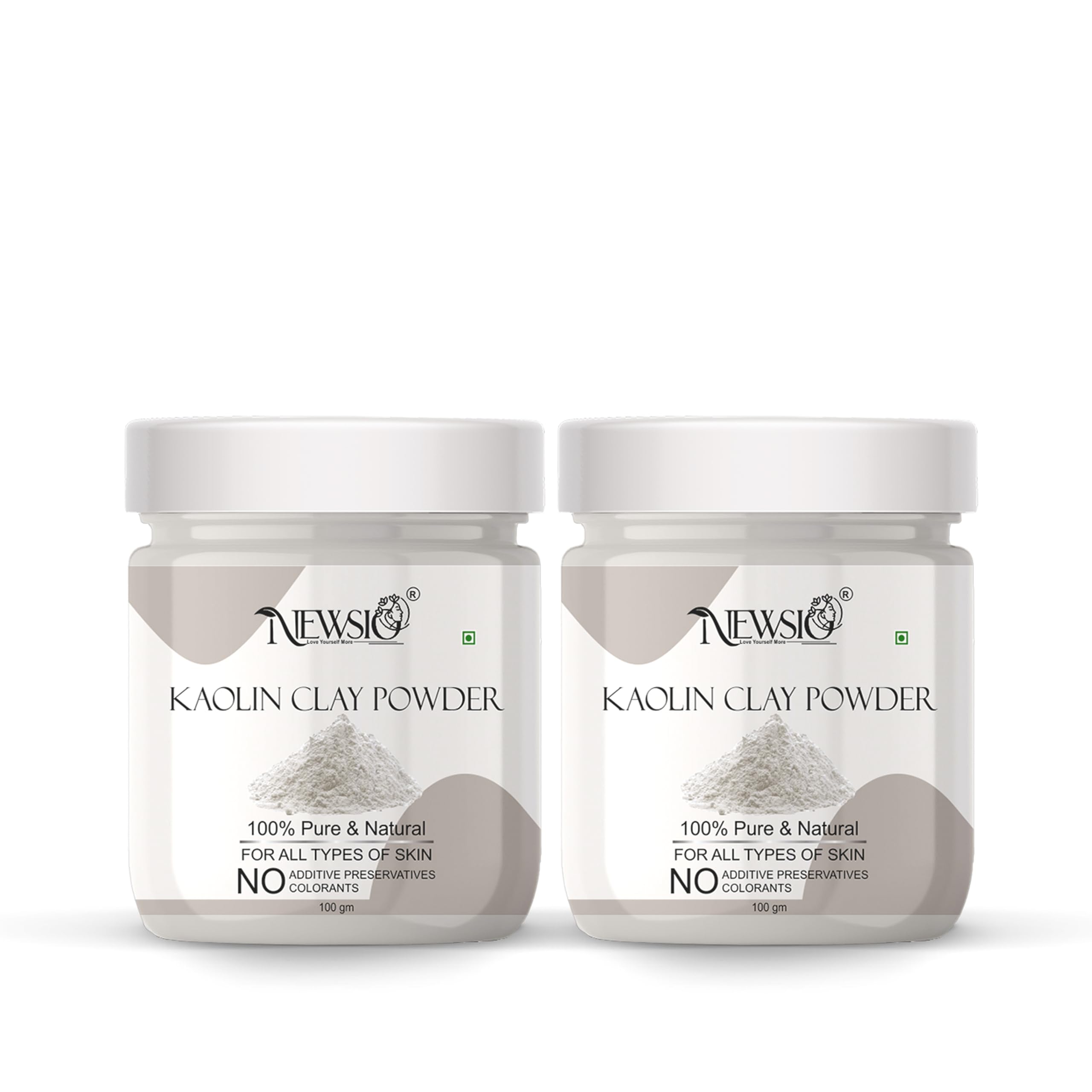 Premium Kaolin White Clay Powder - 100% Natural DIY Spa Mud Mask for Face, Hair & Body | Soap Making, Deodorant, Bath Bombs & Makeup Setting | 200g (2x100g Jars) | Perfect for Home Spa, Skincare Routine & Handmade Cosmetics