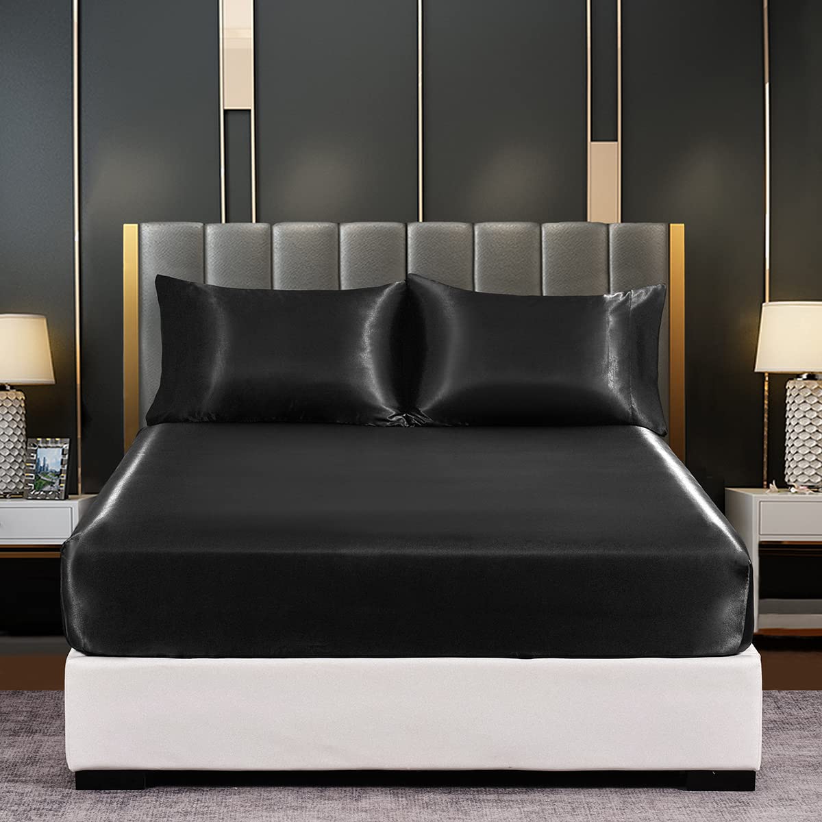 Premium Satin Fitted Sheet King Size - 14