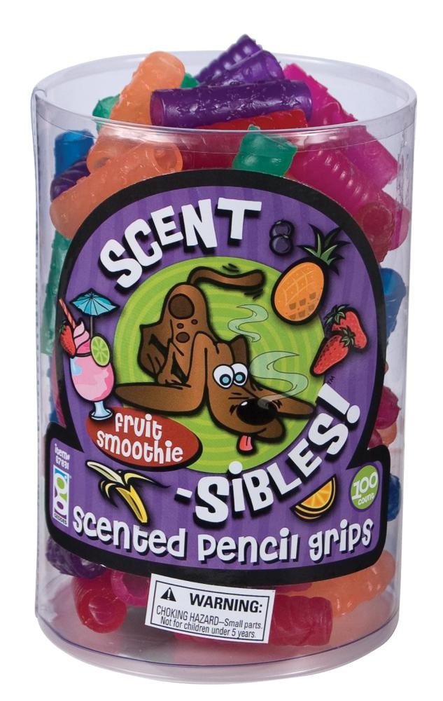 Raymond Geddes Scent-Sibles Squishy Pencil Grips - 100 Pack Soft Ergonomic Pencil Holders for Kids & Adults - Perfect for Writing, Drawing & Improving Handwriting Comfort in School, Office & Home