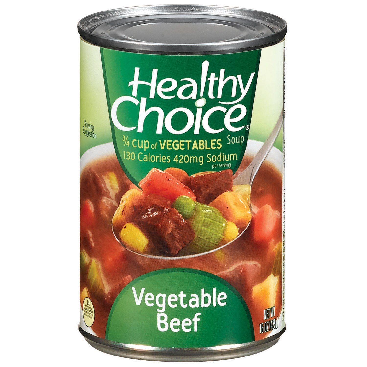 Healthy Choice Vegetable Beef Soup - 15 oz Cans (Pack of 24) | High Protein, Low Fat Meal | Perfect for Quick Lunches, Camping & Emergency Food Storage