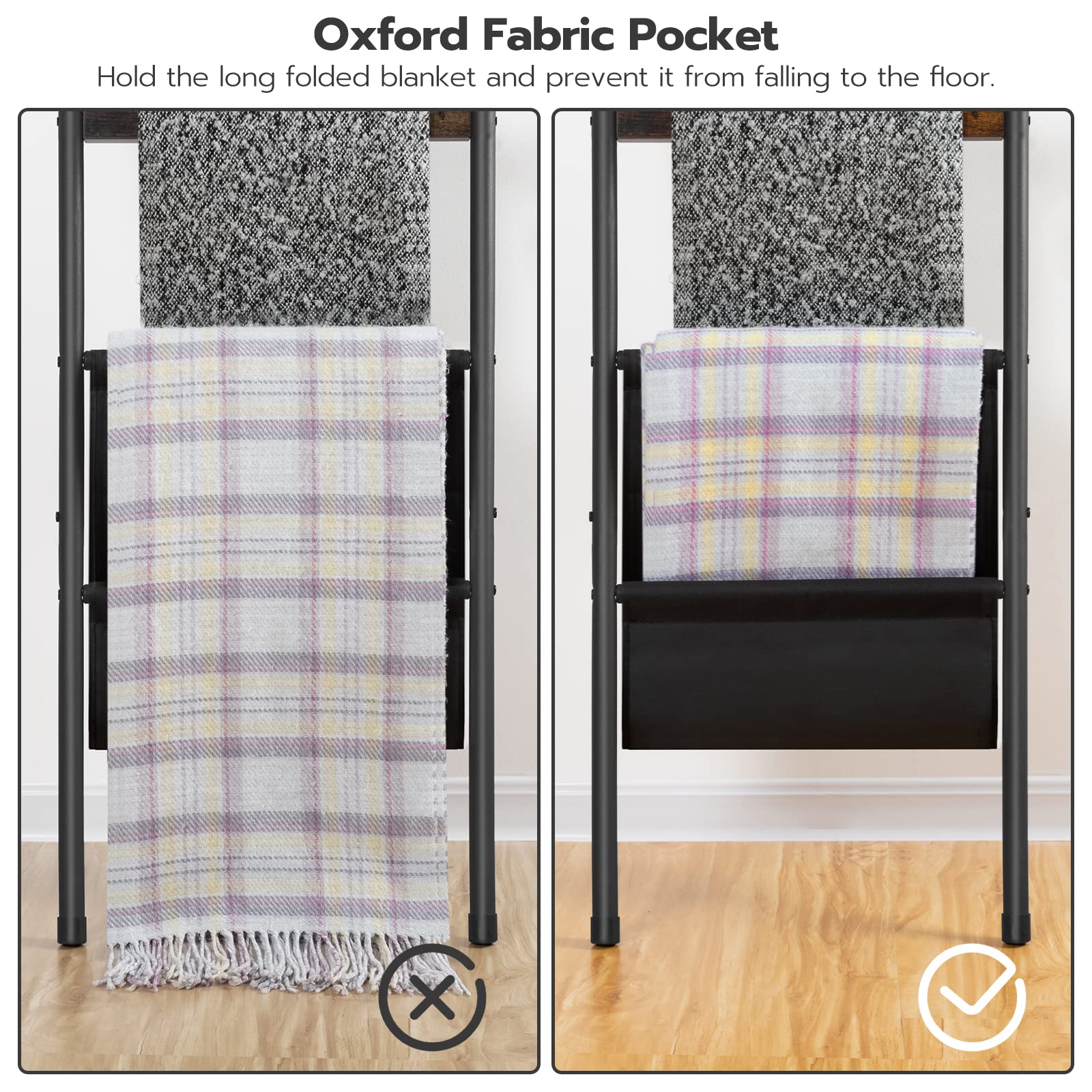HOOBRO 5-Tier Blanket Ladder & Towel Rack - 17.3