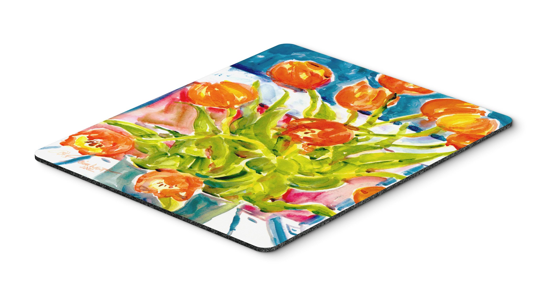 Caroline's Treasures Tulip Mouse Pad - Large Washable Non-Slip Desk Mat for Home Office, Gaming & Computer Work | Cute Floral Design for Laptop, Keyboard & Workspace Decor