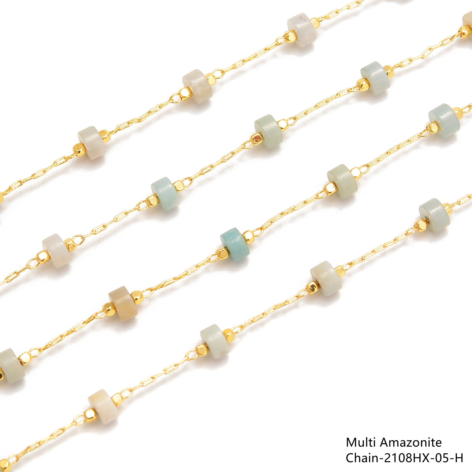 2x4mm Heishi Disc Beads - Multi Gemstone Beaded Chain (1 Meter Per Bag) for Jewelry Making, DIY Bracelets & Necklaces