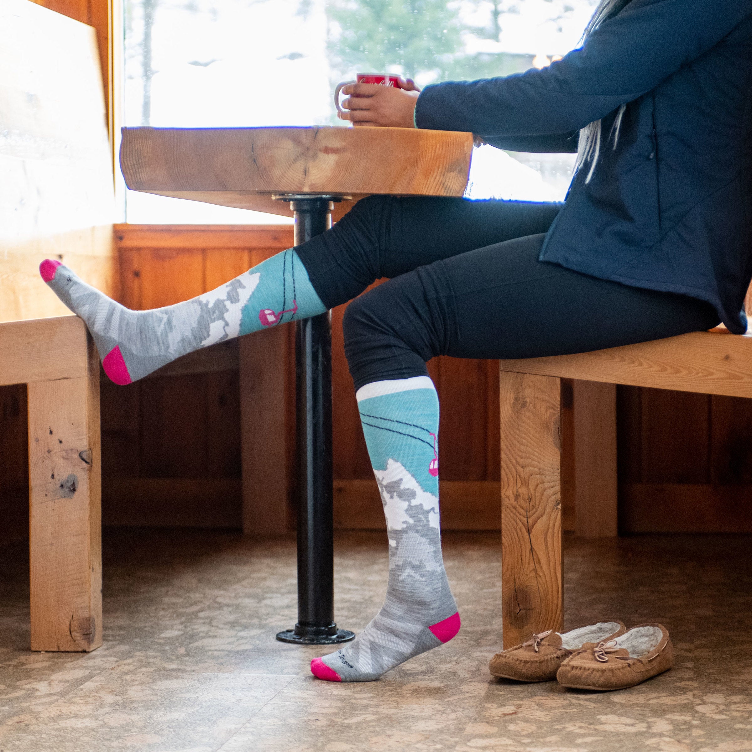 Women's Yeti Over the Calf Midweight Ski & Snowboard Socks - Warm Winter Hiking & Outdoor Sports Accessories for Cold Weather Activities