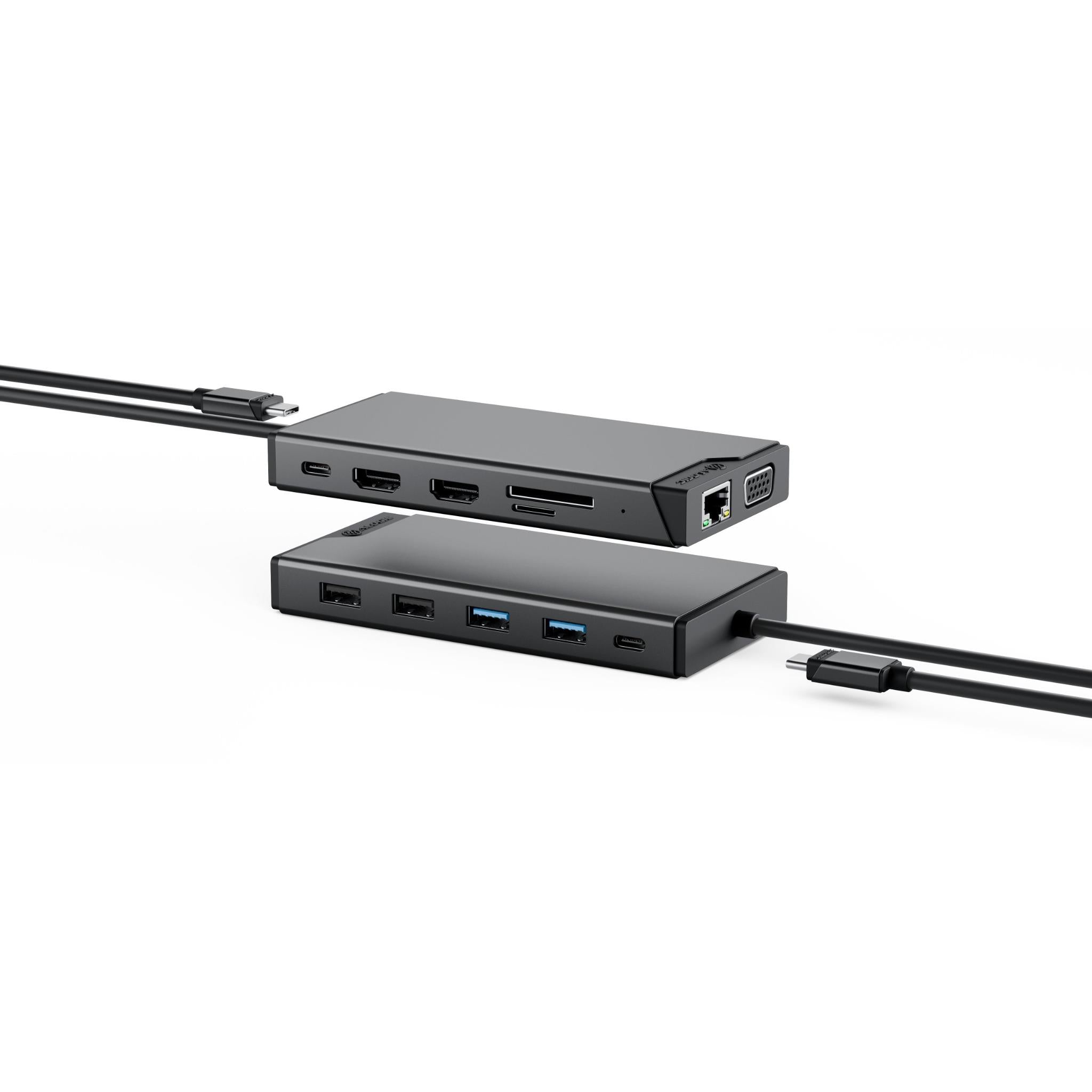 ALOGIC MV2 USB C 12-in-1 Dual Display Mini Docking Station for MacBook Pro/Air, Laptop - HDMI, Ethernet, USB Ports | Home Office & Gaming Setup Accessory