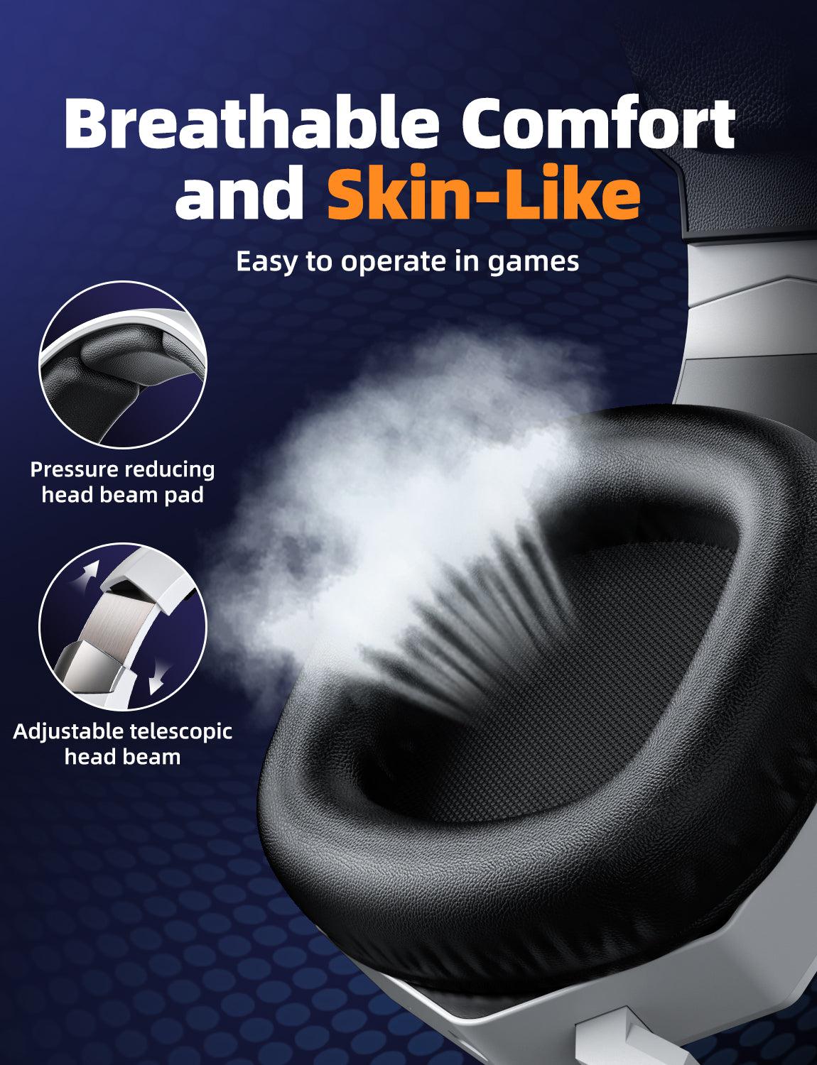 ONIKUMA GT806 Wireless Gaming Headset with Microphone - Bluetooth 2.4G/3.5mm Wired Dual Mode, Lightweight Over-Ear Headphones for PC, PS4, Xbox, Nintendo Switch - Perfect for Esports, Streaming & Online Gaming