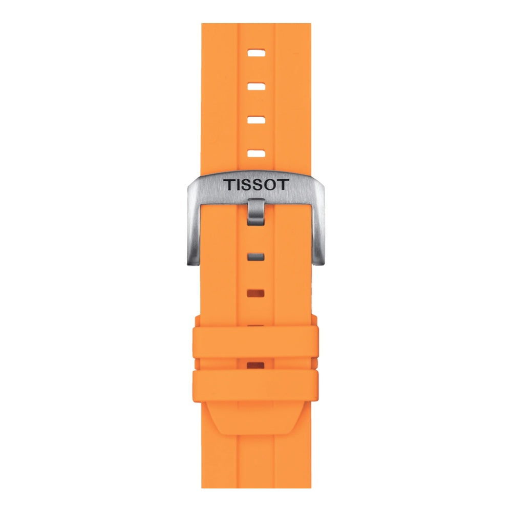 Tissot Official Orange Silicone Watch Band 22mm - Durable & Comfortable Replacement Strap for Sports, Casual & Everyday Wear